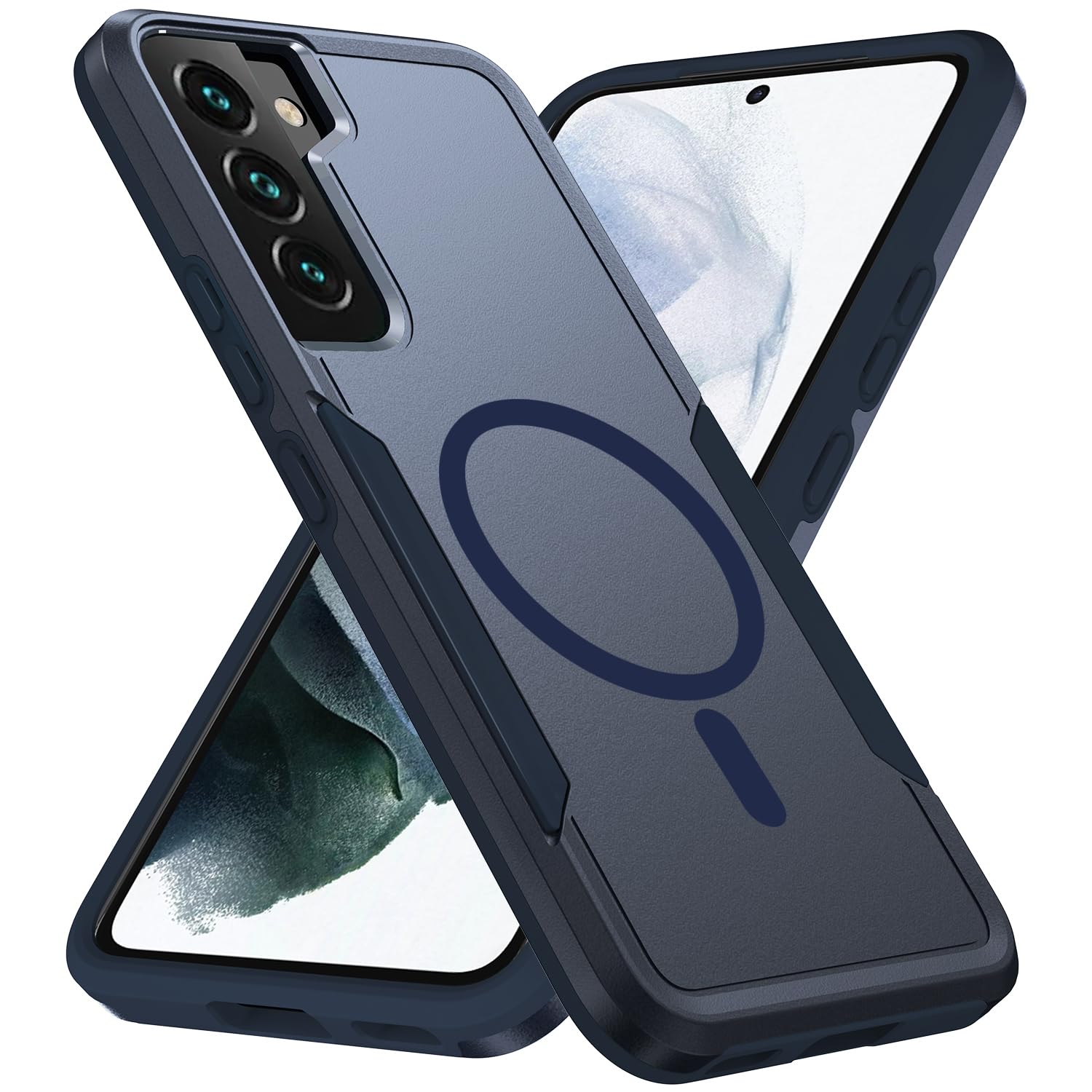 for Samsung Galaxy S22 Case,[Compatible with Magsafe] [Military Grade Drop Tested] Dual Layer Shockproof Magnetic Tough Rugged Protective Phone Case -6.1 inch (Black)