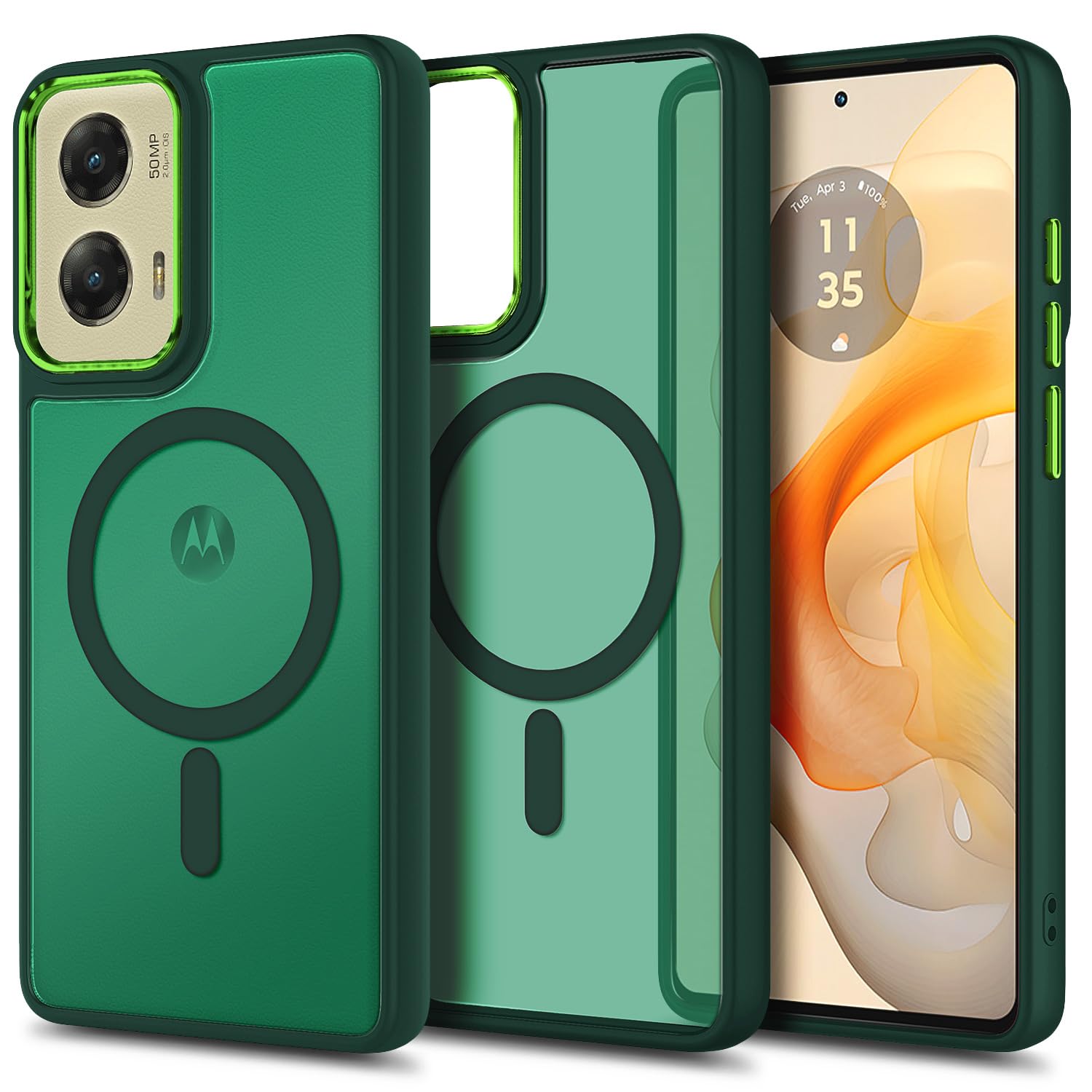 YZB Magnetic for Motorola Moto G Power-5G-2024 Case, Black | Compatible with MagSafe, Translucent Matte Scratch-Resistant Back, Military-Grade Protection Shockproof Slim Phone Cover