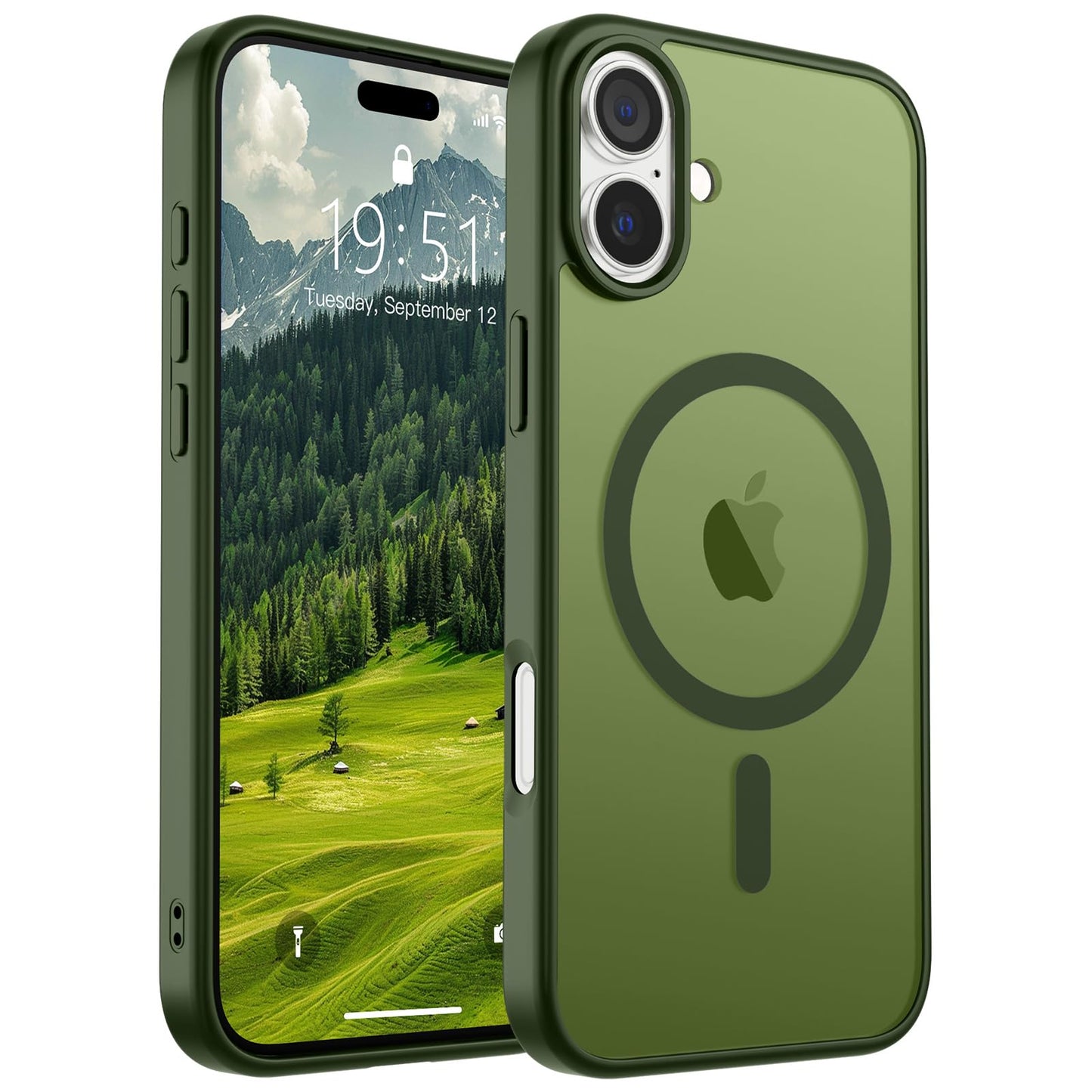SUPFINE Magnetic for iPhone 17 Case (Compatible with MagSafe)(Military Grade Drop Protection) Translucent Matte Shockproof with Anti-Fingerprint Phone Cover,Black