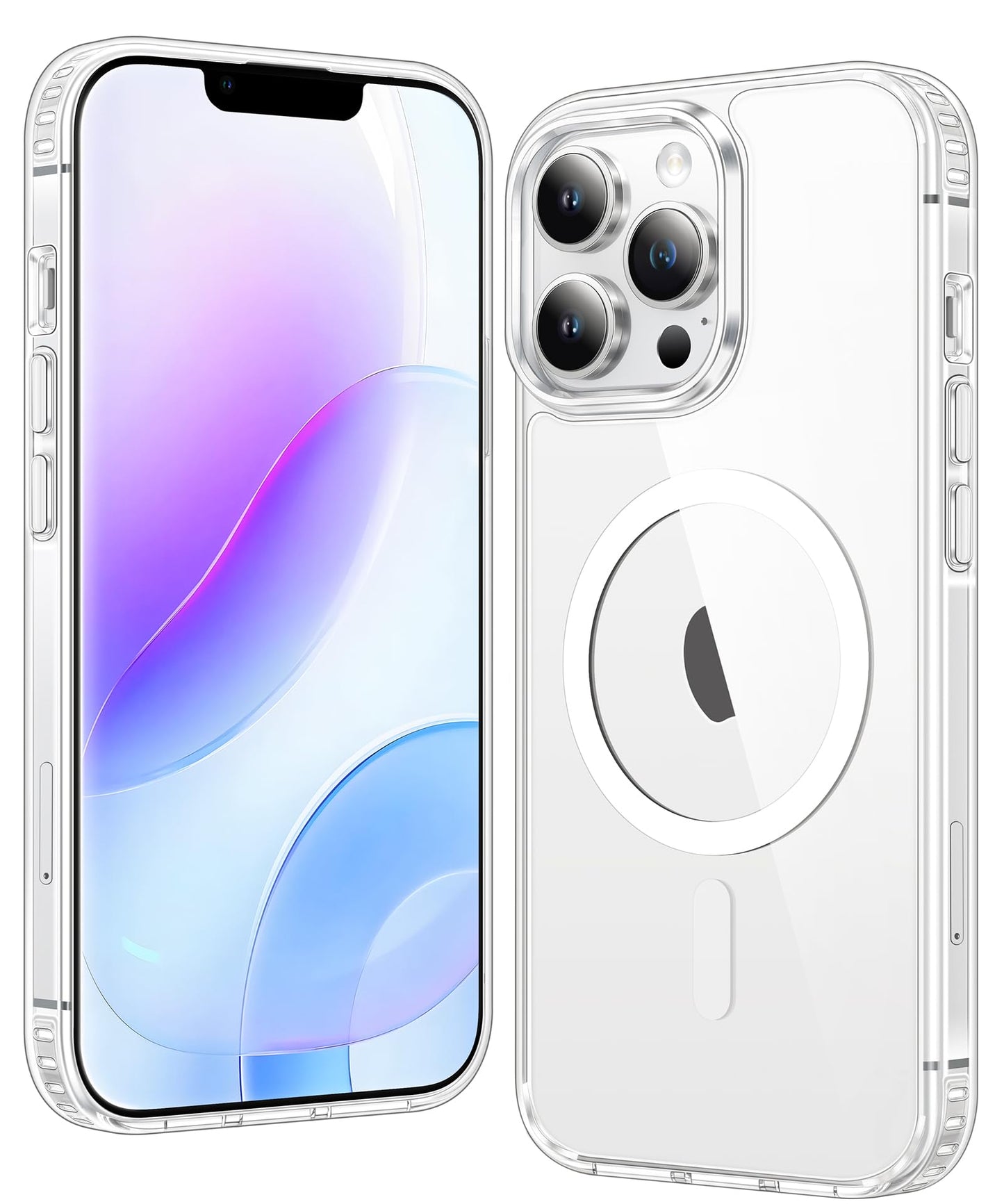 FNTCASE for iPhone 17 Case Clear: Magnetic Phone Cases with Screen Protector Drop Proof Compatible with Magsafe Slim Anti Yellowing Rugged Shockproof Protective Transparent Cell Cover (A-Clear)