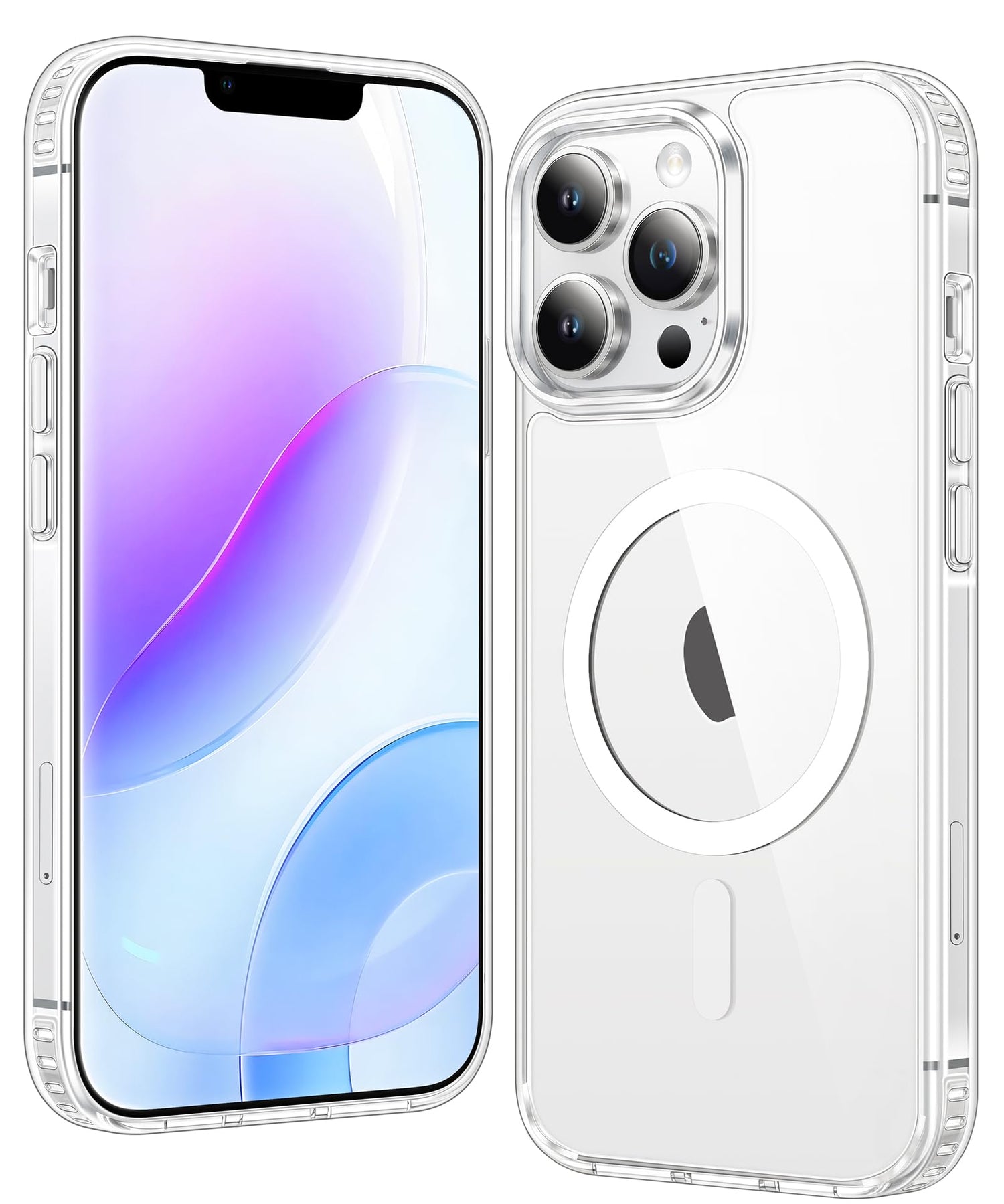 FNTCASE for iPhone 17 Case Clear: Magnetic Phone Cases with Screen Protector Drop Proof Compatible with Magsafe Slim Anti Yellowing Rugged Shockproof Protective Transparent Cell Cover (A-Clear)