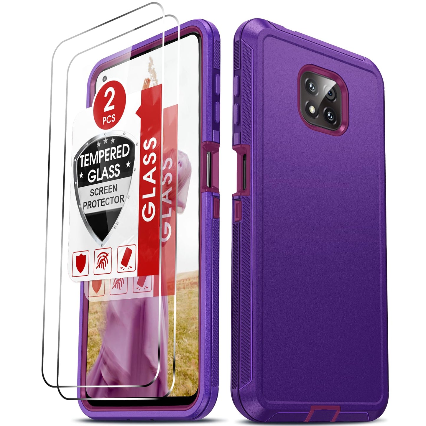 LeYi for Moto G-Power-2025 Case 5G:【NOT FIT G 5G 2025】 Motorola G Power 2025 Case with Tempered Glass Screen Protector, 3 in 1 Rugged Cover, Military Grade Shockproof Cell Phone Funda, Teal
