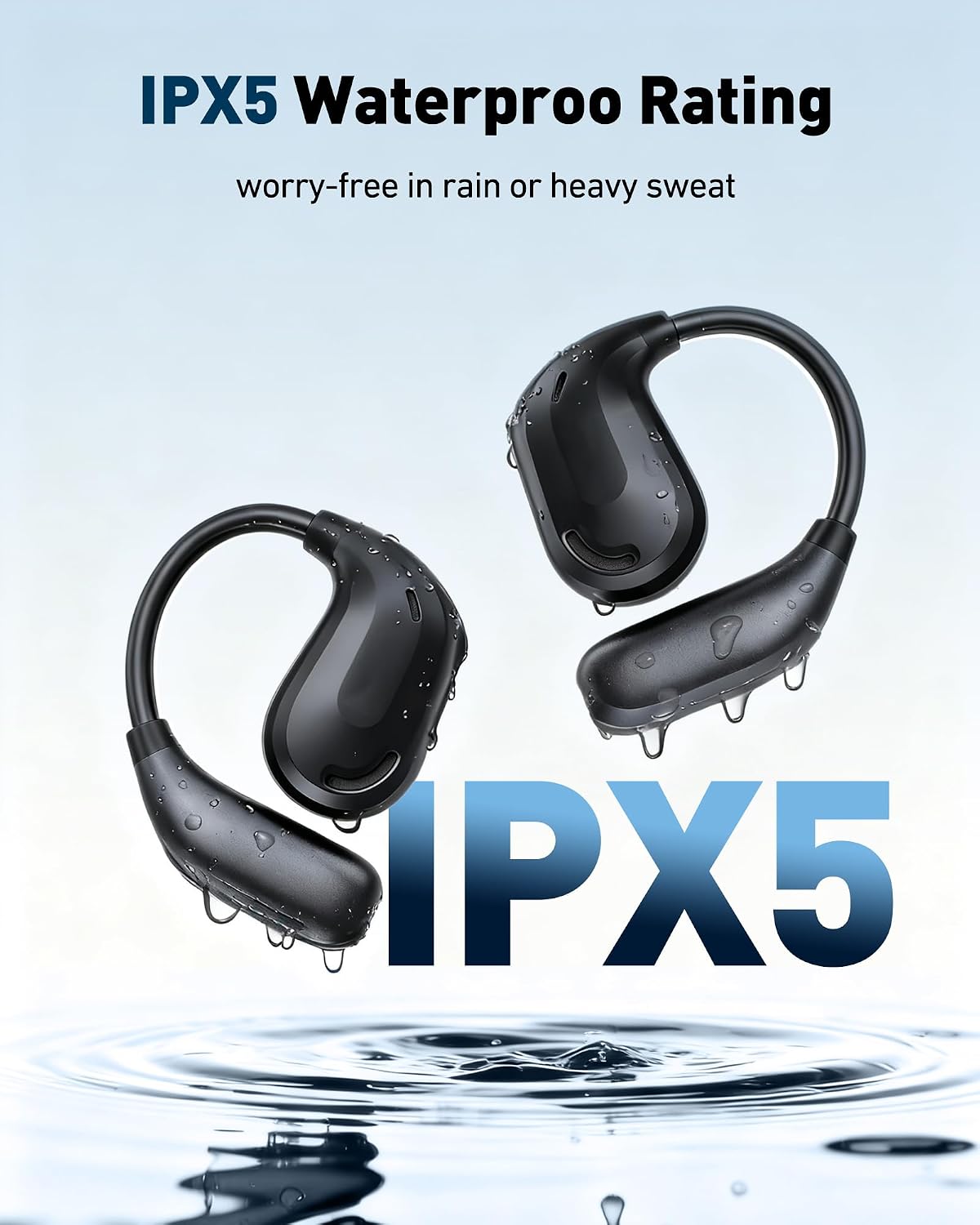 NE47 Wireless Earbuds,36h Playtime Ear Buds with LED Power Display, Ai Translation Earbuds Real Time, 6.0 Bluetooth Earbuds,IPX5 Waterproof Open Ear Earbuds for Meeting/Travel/Learning/Sport