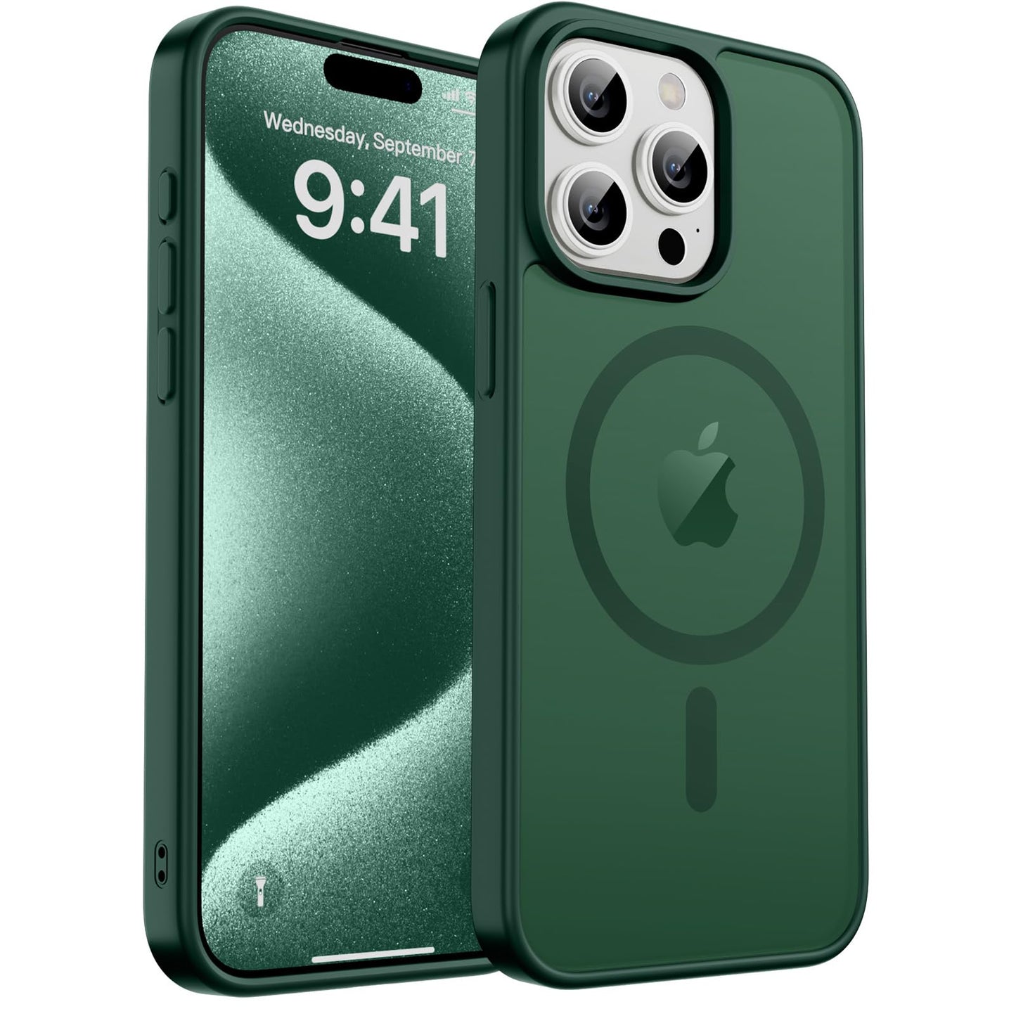 Magnetic for iPhone 17 Case, Upgraded [Camera Control Button] [Full Camera Protection] [with 1 Screen Protector] Translucent Matte Shockproof Protective Phone Cover, Mist Blue