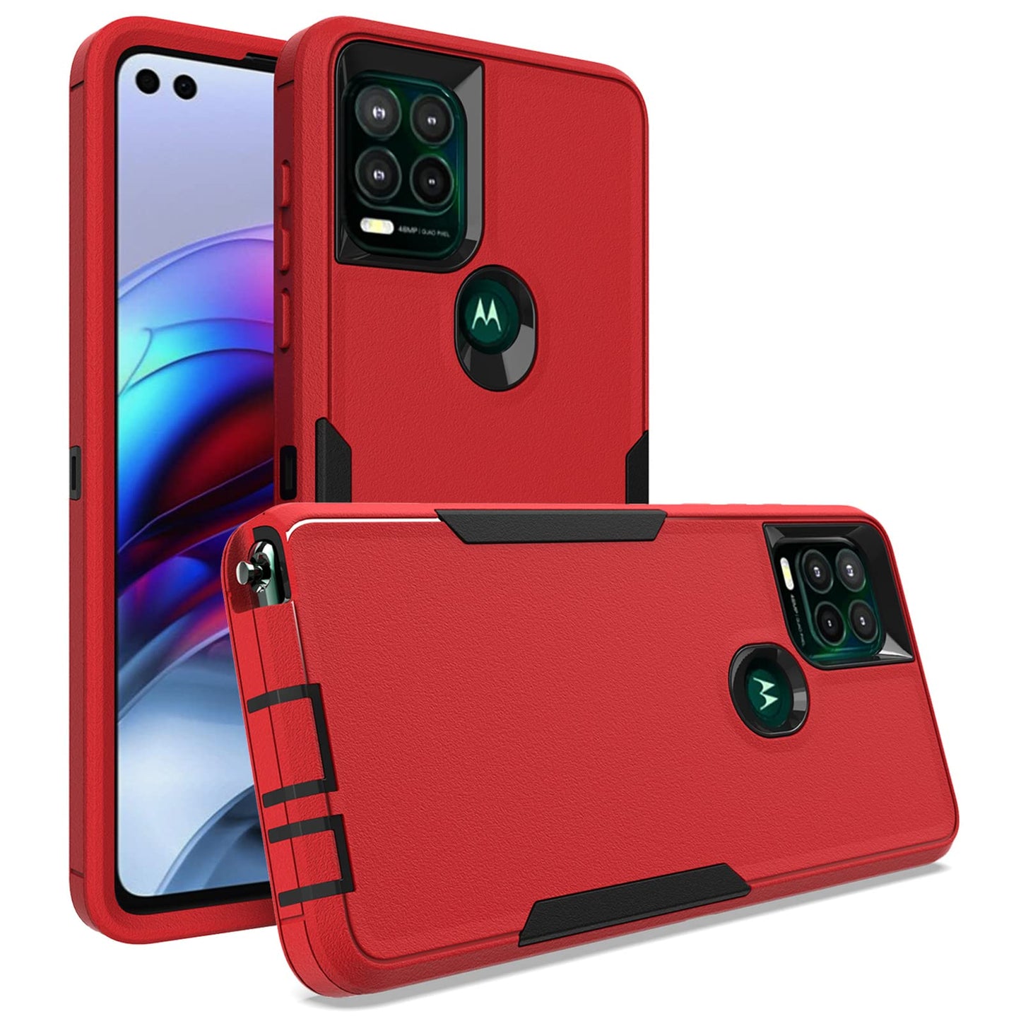 for Moto G Stylus 5G Case, [Military Grade] Shockproof Hybrid Rugged Bumper Protective Cover (Black/Orange)