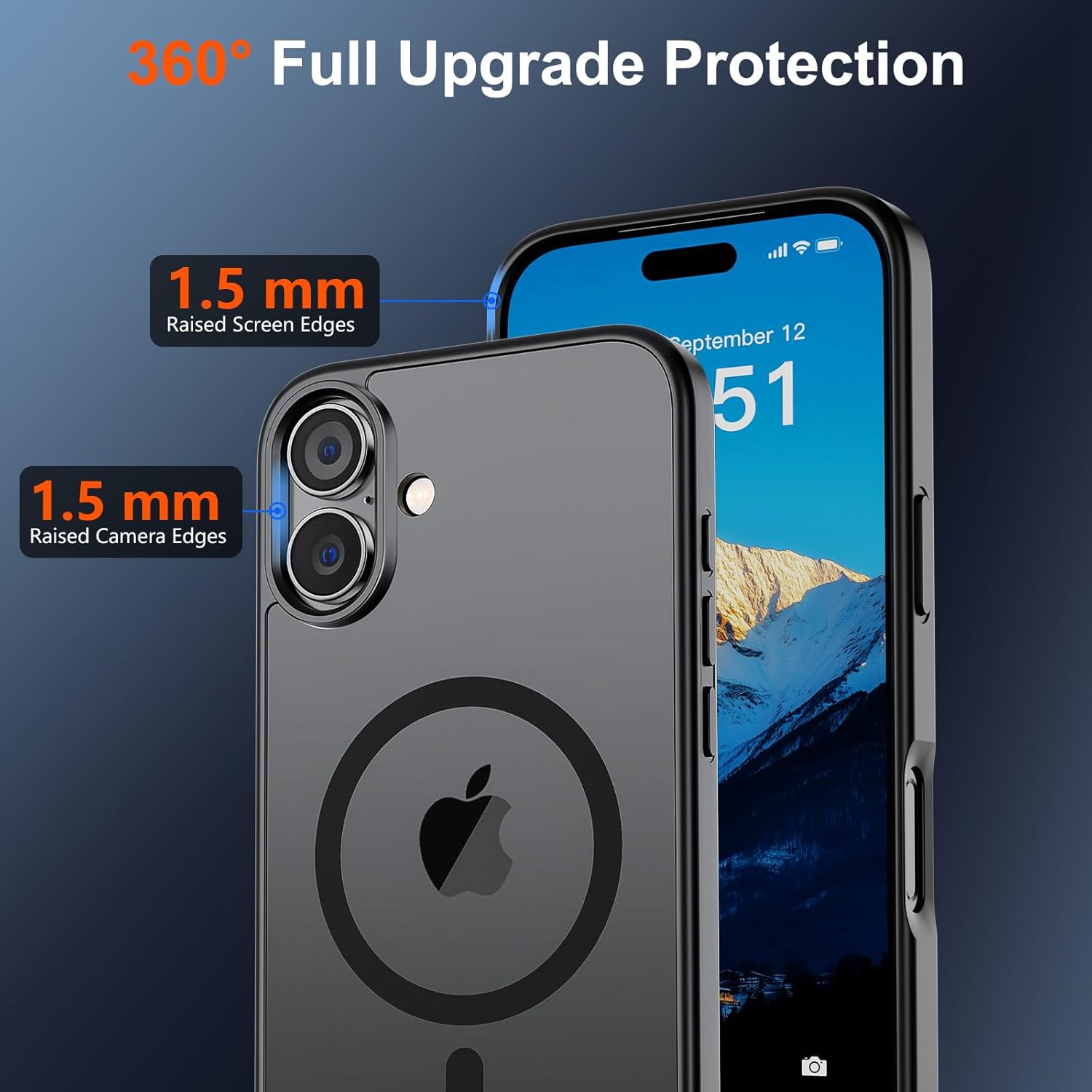 SUPFINE Magnetic for iPhone 17 Case (Compatible with MagSafe)(Military Grade Drop Protection) Translucent Matte Shockproof with Anti-Fingerprint Phone Cover,Black