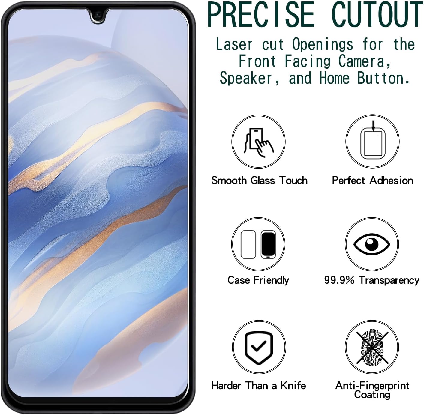 KAREEN 2 Pack Screen Protector for Samsung Galaxy A17 5G / 4G 6.7-Inch Tempered Glass Film, 9H Hardness, Anti-Scratch, Bubble Free, Easy to Install, Case Friendly