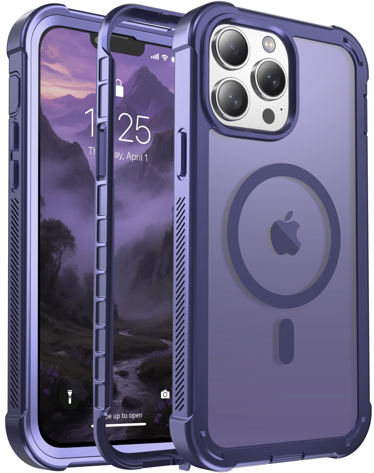 Magnetic for iPhone 17 Case, [Compatible with MagSafe][Military Grade Drop Protection][Heavy Duty Protection][Non-Slip][Shockproof] 2-Layer Durable Bumper Phone Case 6.3''-Black
