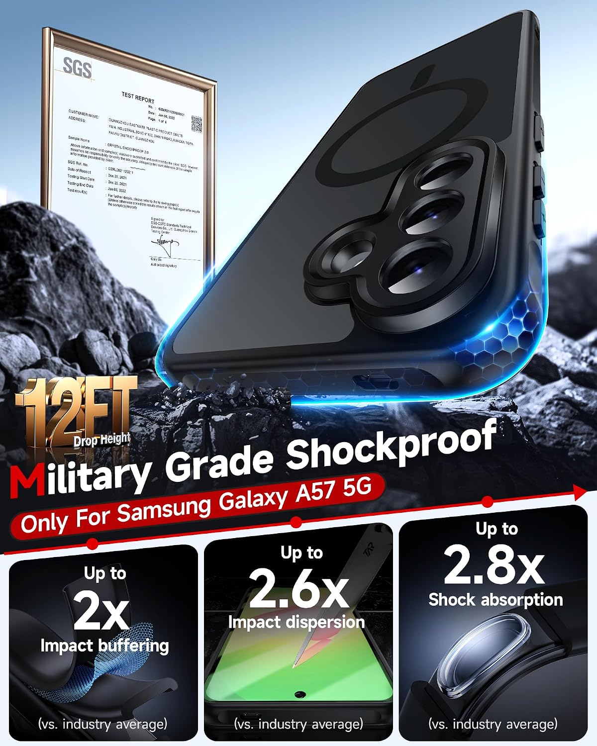 LeYi for Samsung Galaxy A57-5G Phone Case: MagSafe Fit 2 X Screen Protector
