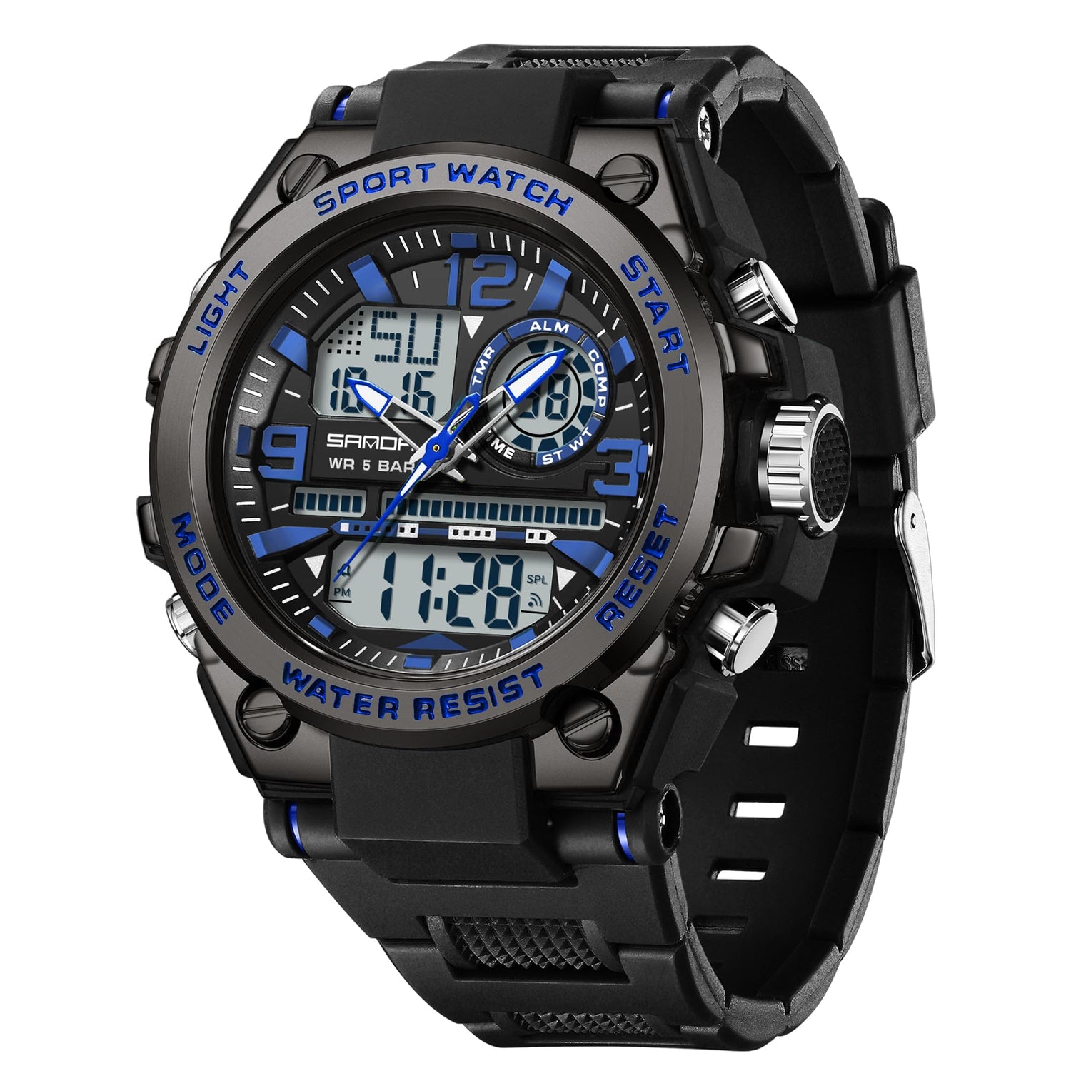 KXAITO Men's Watches Sports Outdoor Waterproof Military Watch Date Multi Function Tactics LED Alarm Stopwatch