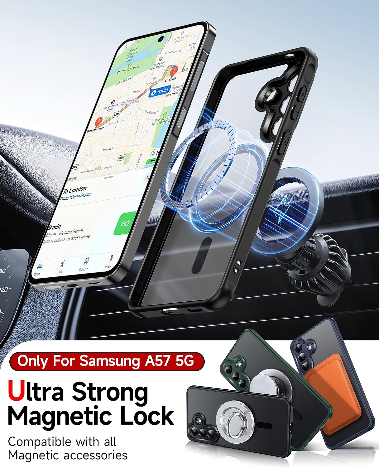 LeYi for Samsung Galaxy A57-5G Phone Case: MagSafe Fit 2 X Screen Protector
