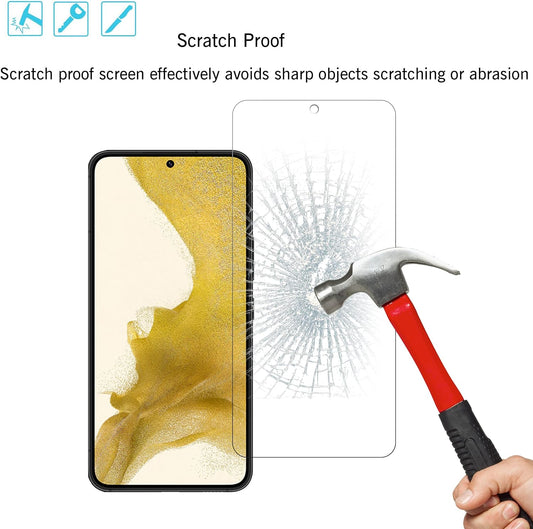 Ailun Screen Protector for Galaxy S22+/S22 Plus 5G 6.6 Inch Display 3Pack + 3Pack Camera Lens Tempered Glass Fingerprint Unlock 0.25mm Clear Anti-Scratch Case Friendly [Not For S22 Ultra]