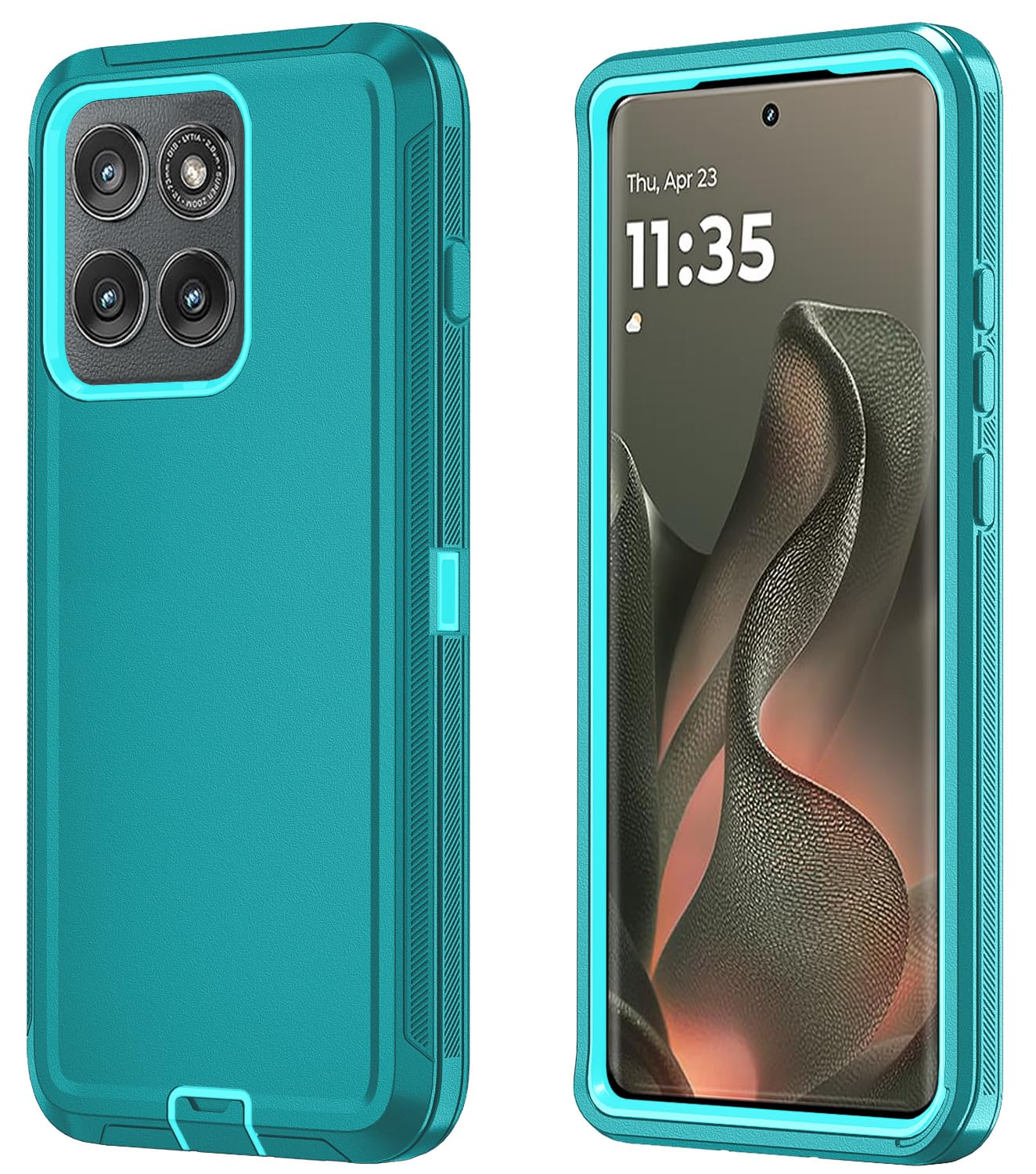 Qinmay Phone Case for Motorola Moto Edge 5G 2025 Case, Heavy Duty Shockproof & Dropproof 3-Layer Cover Phone Case for Moto Edge 2025 (WineRedPink)