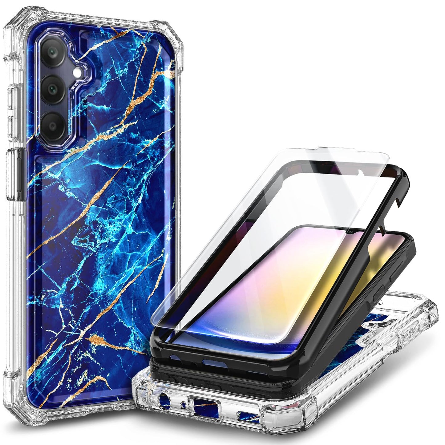 for TCL NXTPAPER 70 Pro Case, Shockproof Cover, Glitter Aqua/Purple