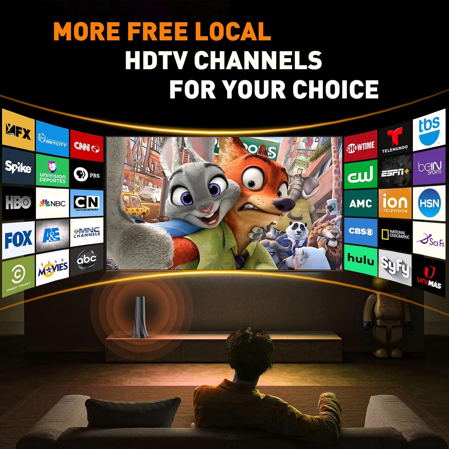 TV Antenna for Smart TV Without Cable with 560+ Miles Coverage Range,Amplified Signal Booster Support Smart TV and All Older TV's,with High Performance Coax Cable.