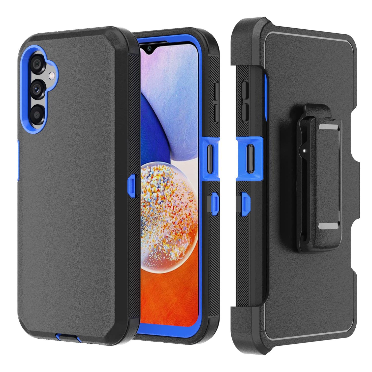 Phone Case for Samsung Galaxy A14 5G case,Heavy Duty Hard Shockproof Armor Protector Case Cover with Belt Clip Holster for Samsung A14 5G 2023 Phone Case (Black)