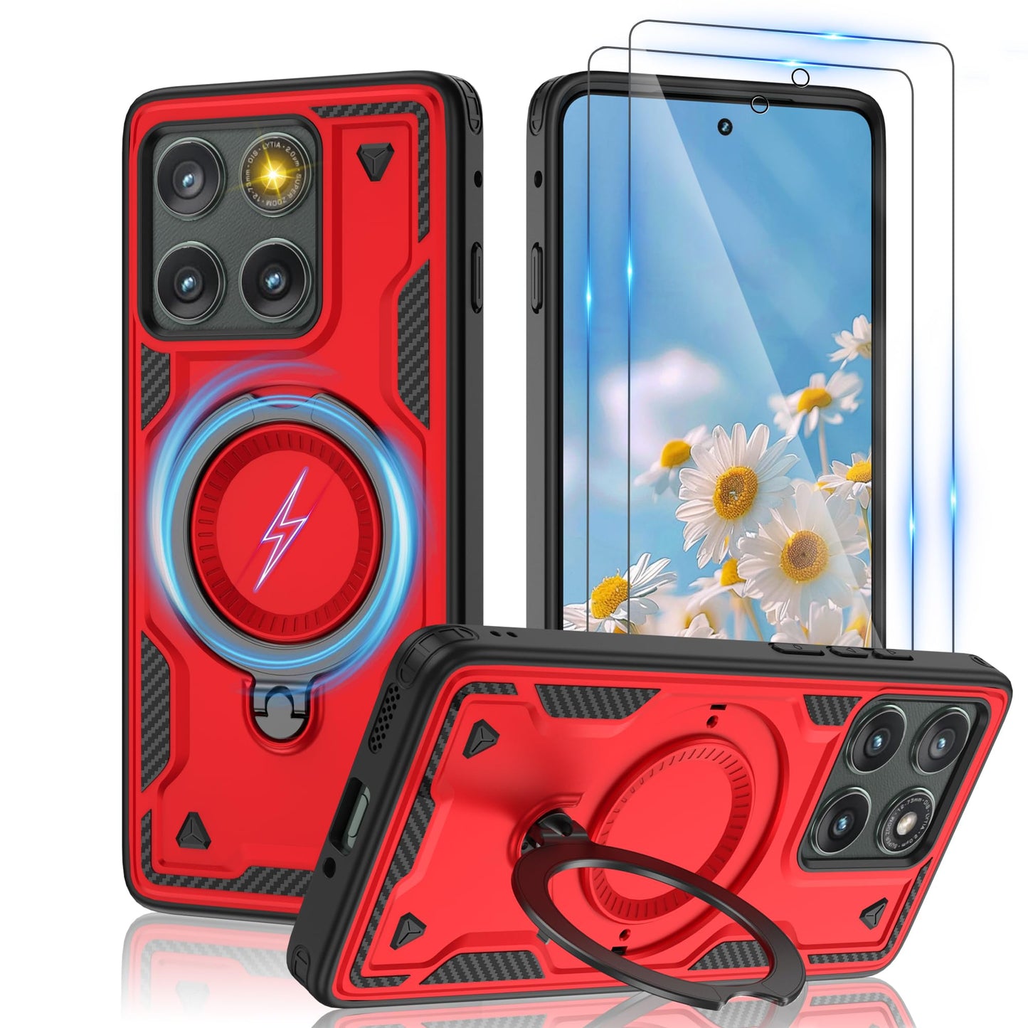 Gritup for Moto G Power 5G 2026/2025 Magnetic Case Compatible with MagSafe & HD Screen Protector×2 Metal Rotated Kickstand Military Grade Shockproof Protective Moto G Power 5G 2026/2025 Black