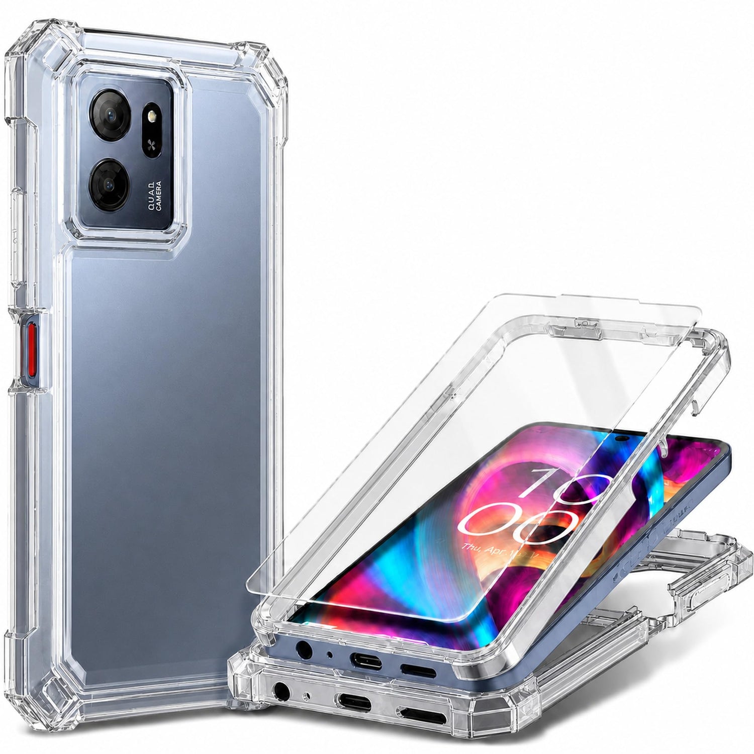 for TCL NXTPAPER 70 Pro Case, Shockproof Cover, Glitter Aqua/Purple