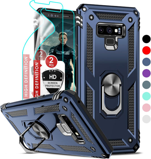 LeYi for Galaxy-Note-9-Case: [𝐍𝐨𝐭 𝐅𝐢𝐭 𝐍𝐨𝐭𝐞 𝟖] Samsung Note 9 Phone Case with [2 Pcs] Screen Protectors for Men, [Military-Grade] Phone Cover with Kickstand for Samsung Galaxy Note 9, Blue
