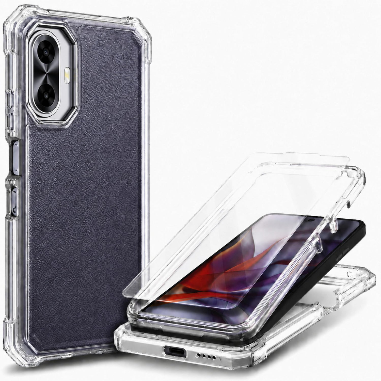 for TCL NXTPAPER 70 Pro Case, Shockproof Cover, Glitter Aqua/Purple