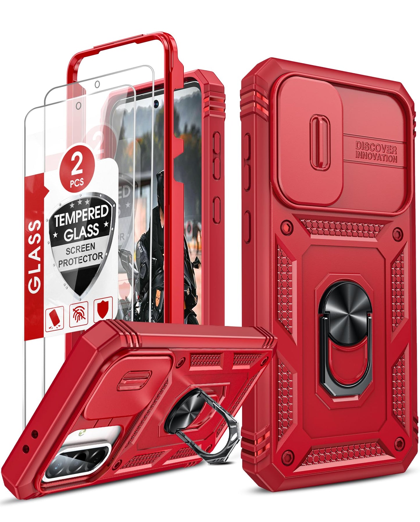 LeYi Compatible for Samsung Galaxy S24-FE Case: [𝗡𝗼𝘁 𝗳𝗶𝘁 𝗦𝟮𝟰 𝟱𝗚] Samsung S24 FE Case with S24FE Screen Protector X2 & Magnetic Stand, Military-Grade Cell Galaxy S 24 FE Phone, Black