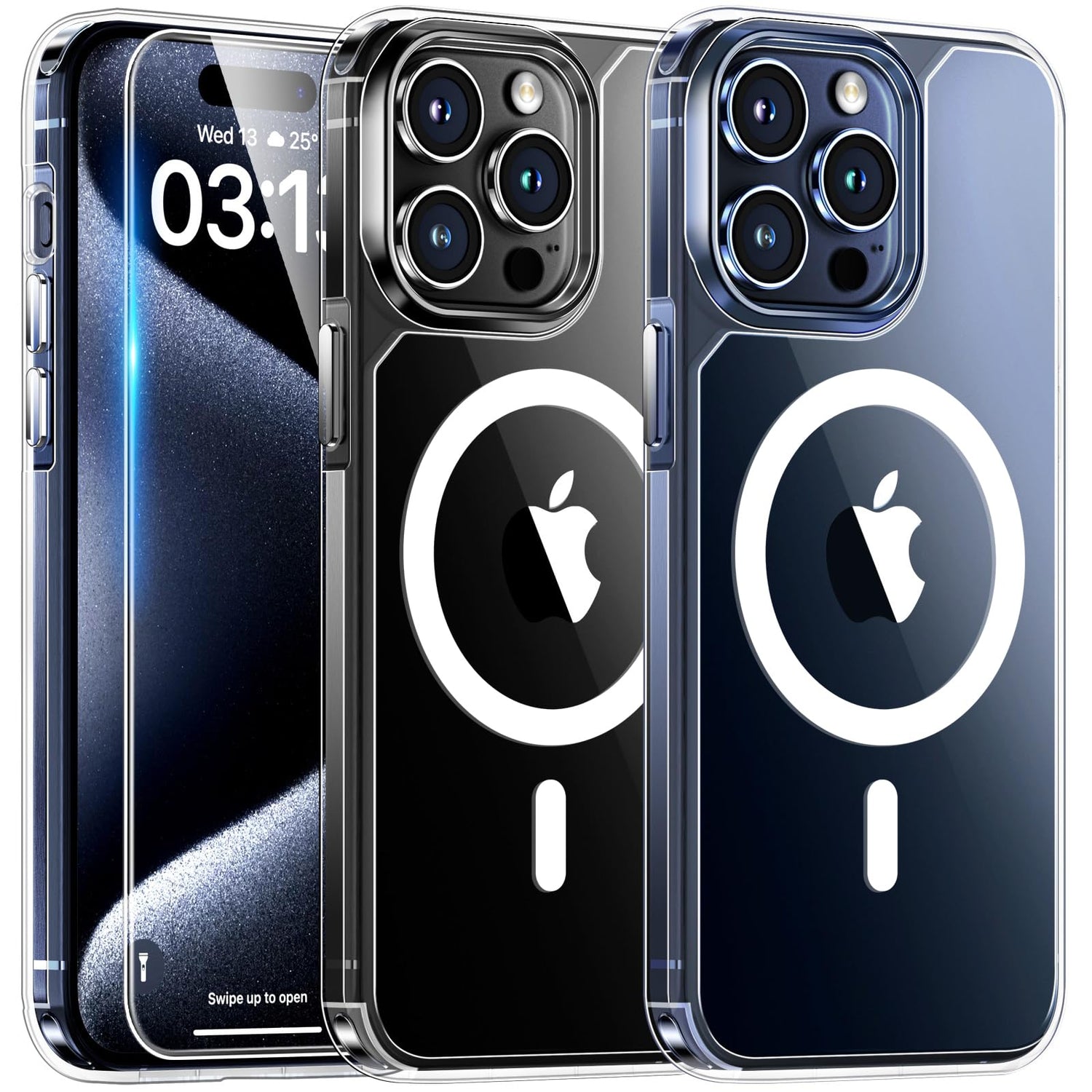 TAURI for iPhone 17 Case, Anti-Yellowing with Screen Protector, Military-Grade Protection Shockproof Slim Phone Case for iPhone 17, Clear