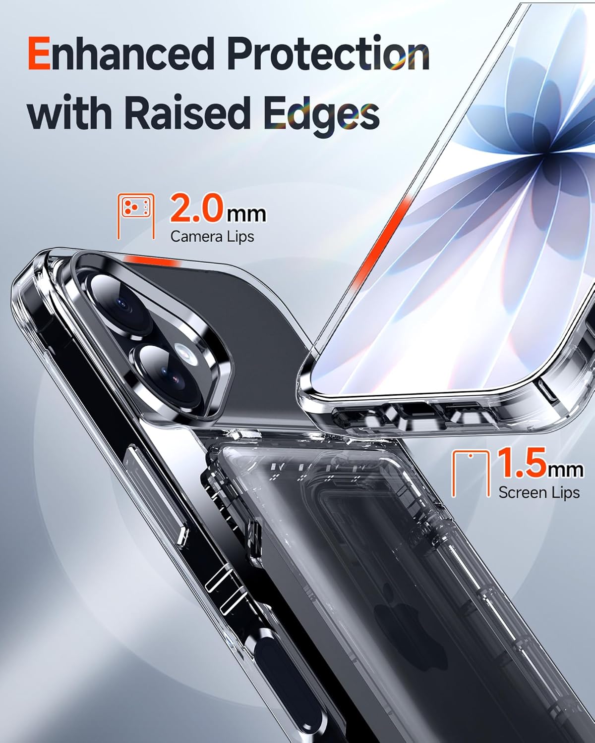 LeYi for iPhone-17 Wallet Case Clear: i Phone iphone17 Cases with Card Holder Protective iohone 17case Cover Women Funda para Heavy Duty Military Grade Hard Men ipone i17, Transparent