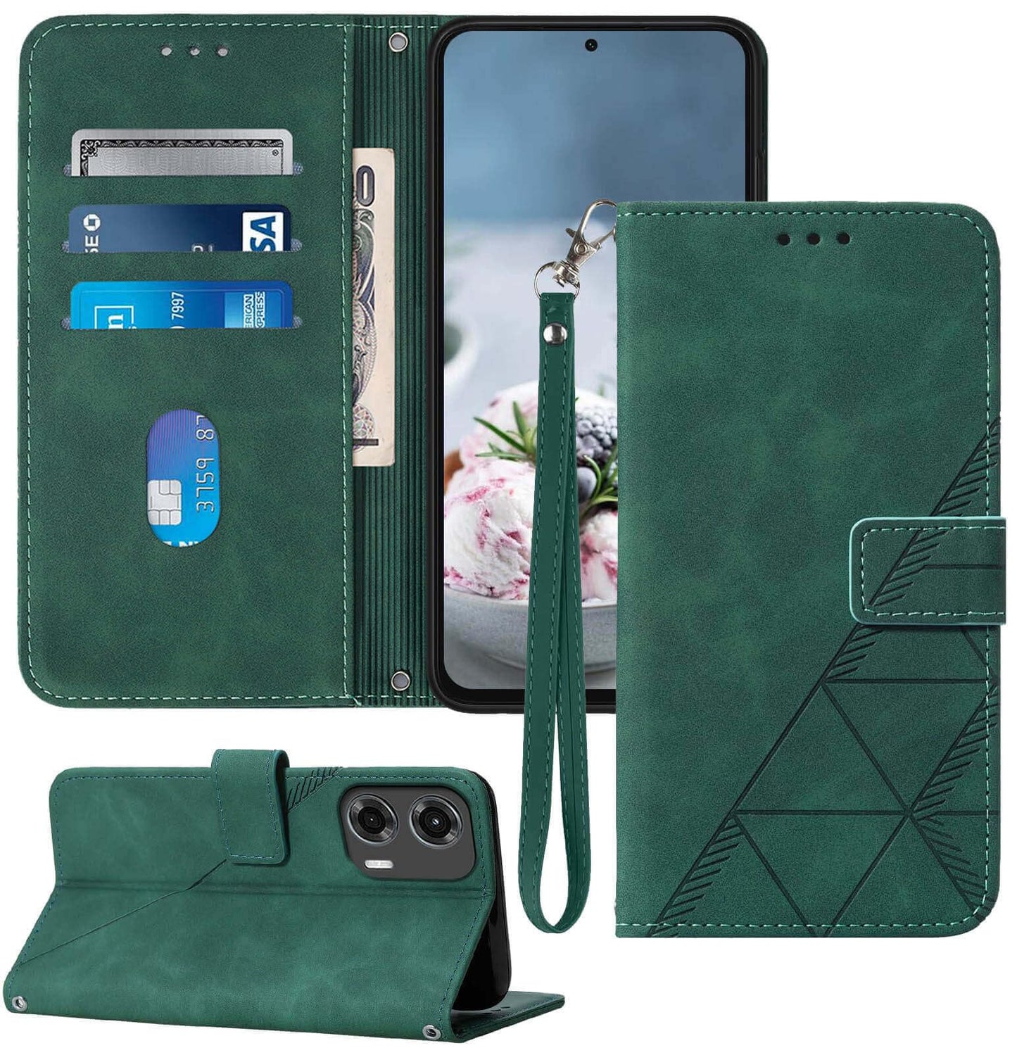 for Moto G Power 5G 2024 Case Wallet, Card Holder Slots, Wrist Strap, TPU Interior Protective, Stand PU Leather Flip Cover for Moto G Power 5G 2024 (Black)