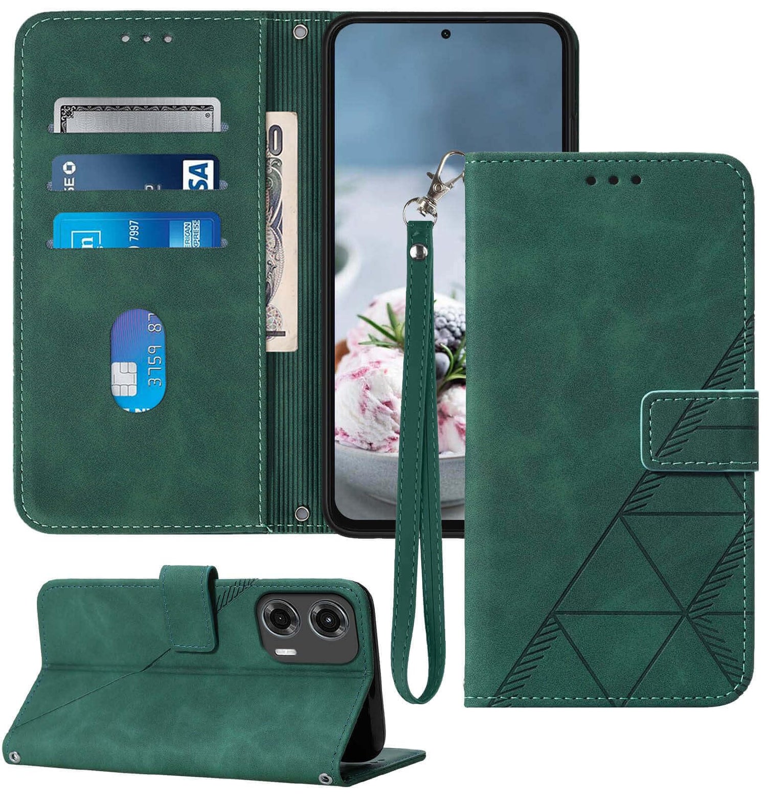 for Moto G Power 5G 2024 Case Wallet, Card Holder Slots, Wrist Strap, TPU Interior Protective, Stand PU Leather Flip Cover for Moto G Power 5G 2024 (Black)