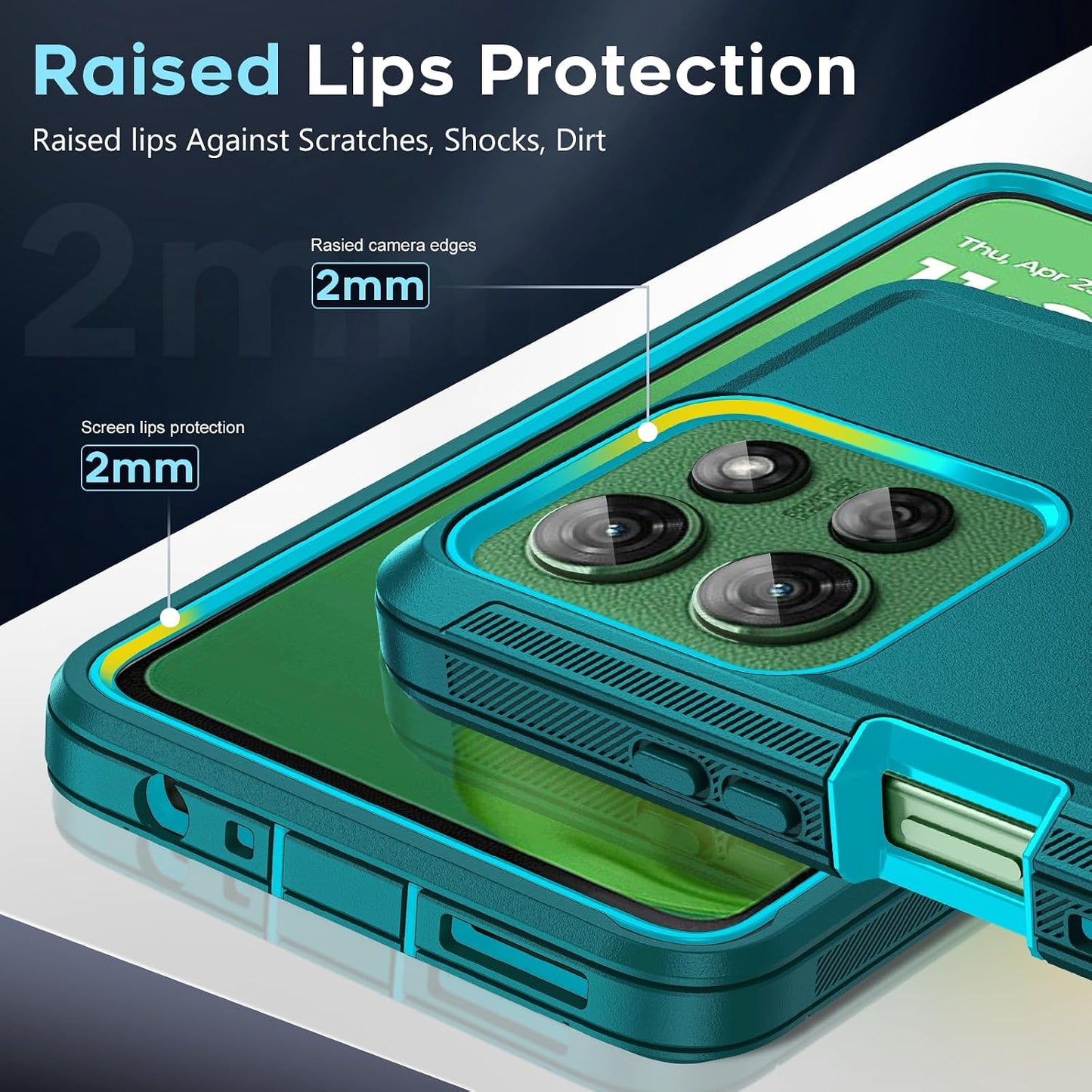 LeYi for Moto G-Power-2025 Case 5G:【NOT FIT G 5G 2025】 Motorola G Power 2025 Case with Tempered Glass Screen Protector, 3 in 1 Rugged Cover, Military Grade Shockproof Cell Phone Funda, Teal
