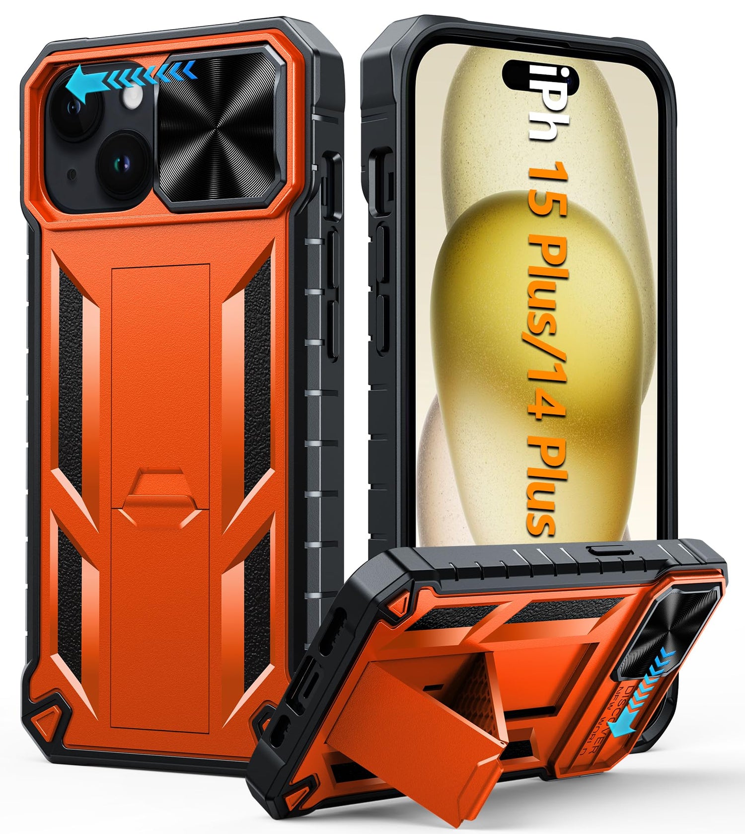 FNTCASE for Galaxy A17/A16-5G Case: Samsung A17 5G Military-Grade Dropproof Phone Cover with Kickstand & Slide Camera Cover | Protective Heavy Duty Rugged Phone Case Bumper Textured Protector (Blue)