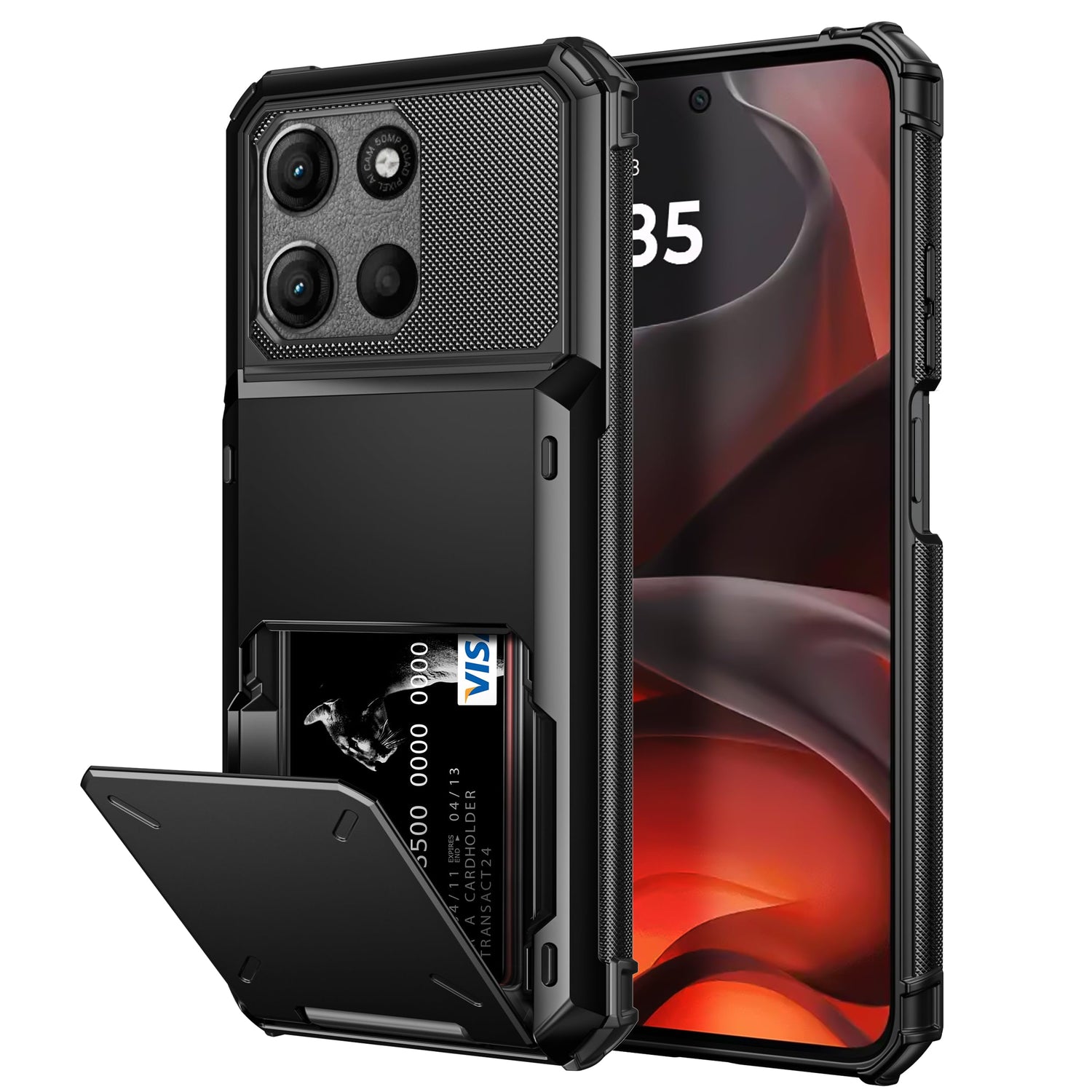 Vofolen for Moto G Power 2025/2026 Case Wallet with Card Holder Dual Layer Heavy Duty Shockproof Protective Hidden Flip 4-Card Slots Phone Cover for Motorola Moto G Power 5G 2025/2026 Women Men Black
