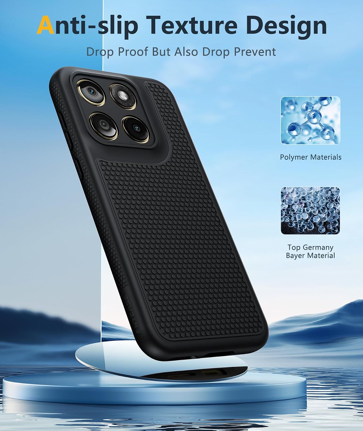 FNTCASE for Motorola Edge 2026 Case: Moto Edge 2026 Case with Screen Protector Non-Slip 14FT Military Grade Drop Protection, Shockproof, Slim Fit, Anti-Scratch TPU Matte Phone Cover (Black)
