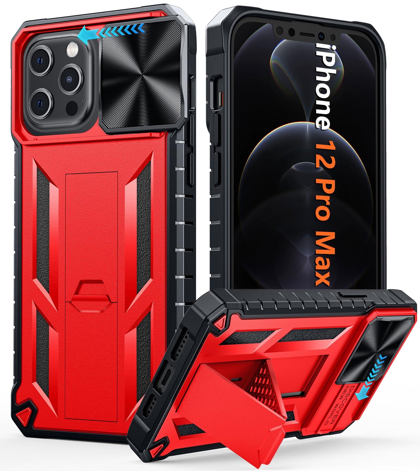 FNTCASE for Galaxy A17/A16-5G Case: Samsung A17 5G Military-Grade Dropproof Phone Cover with Kickstand & Slide Camera Cover | Protective Heavy Duty Rugged Phone Case Bumper Textured Protector (Blue)