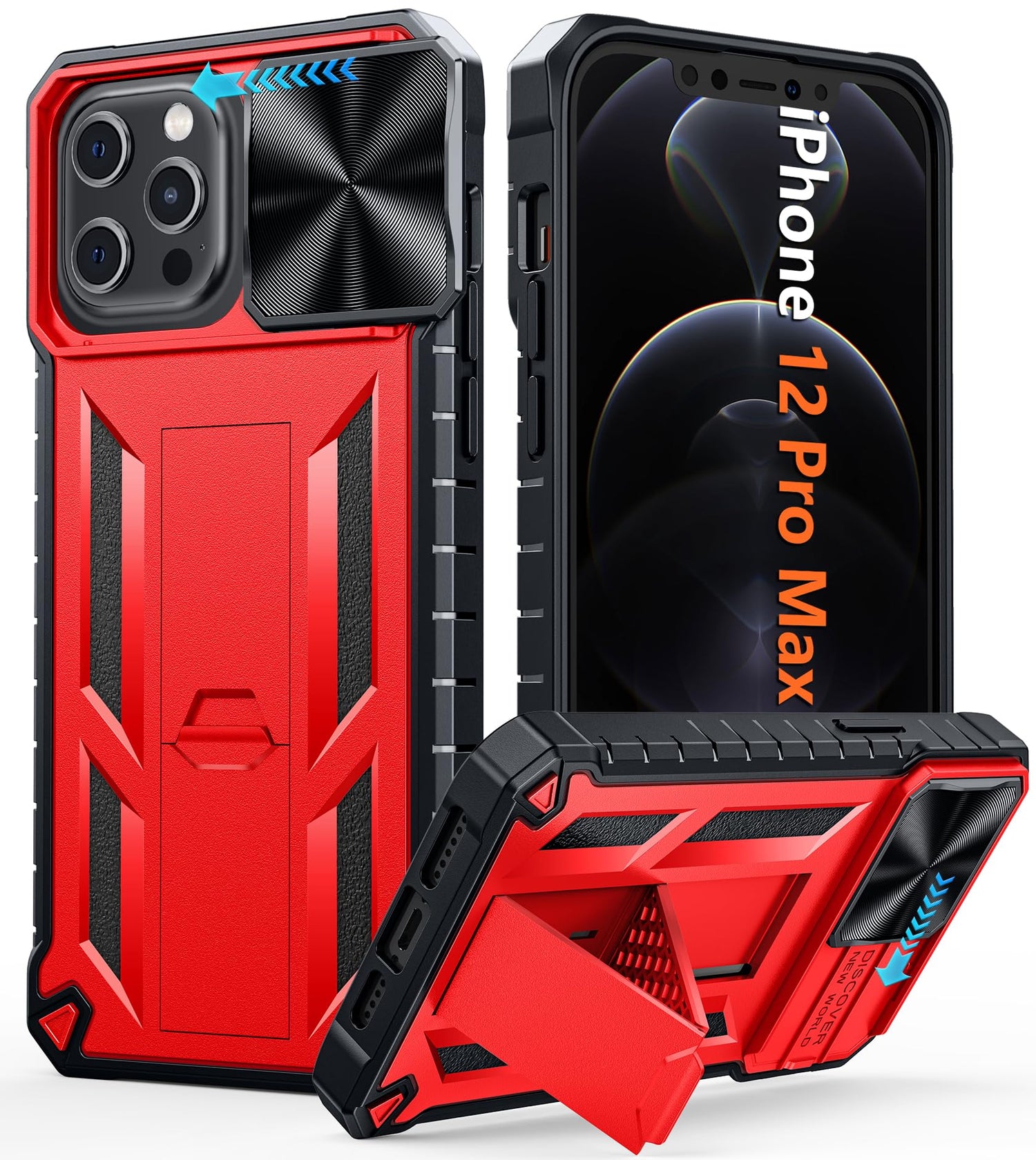 FNTCASE for Galaxy A17/A16-5G Case: Samsung A17 5G Military-Grade Dropproof Phone Cover with Kickstand & Slide Camera Cover | Protective Heavy Duty Rugged Phone Case Bumper Textured Protector (Blue)