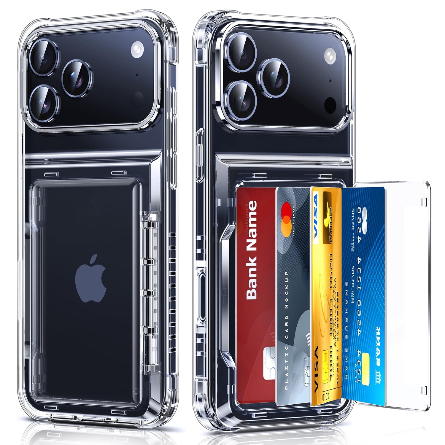 LeYi for iPhone-17 Wallet Case Clear: i Phone iphone17 Cases with Card Holder Protective iohone 17case Cover Women Funda para Heavy Duty Military Grade Hard Men ipone i17, Transparent