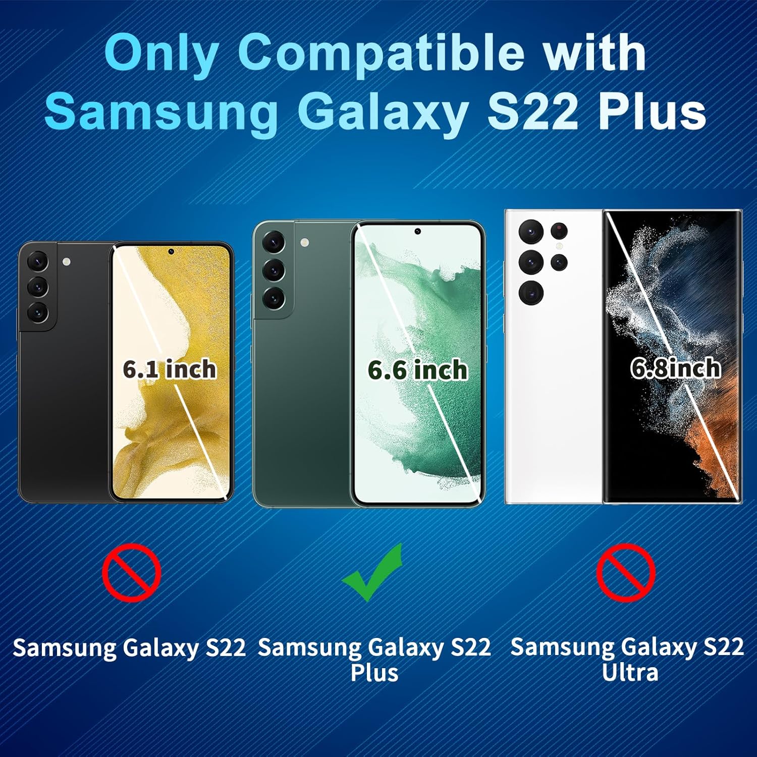 [2+2 Pack Privacy Screen Protector Compatible with Galaxy S22 Plus 5G, 2 Tempered Glass with 2 Camera Lens Protectors - HD Clear - Bubble-Free - Anti-Spy - Scratch Resistant
