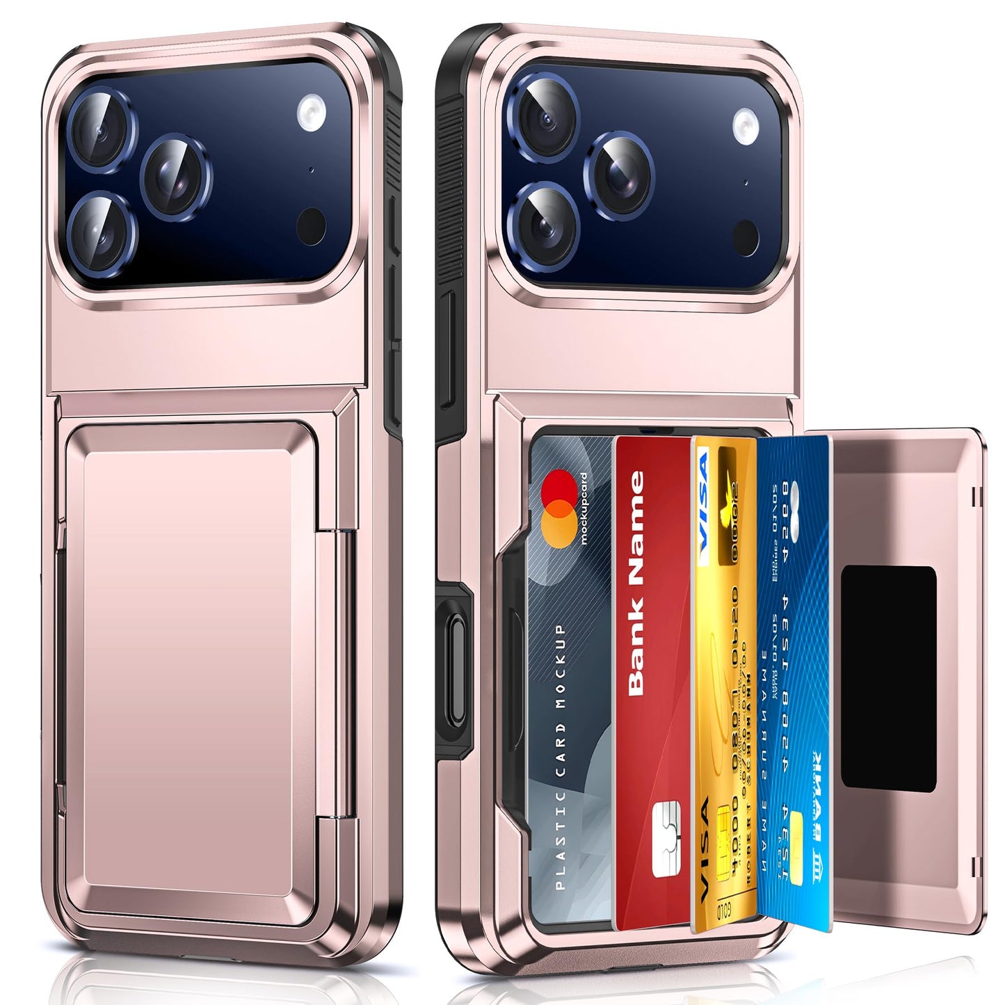 LeYi for iPhone-17 Wallet Case Clear: i Phone iphone17 Cases with Card Holder Protective iohone 17case Cover Women Funda para Heavy Duty Military Grade Hard Men ipone i17, Transparent