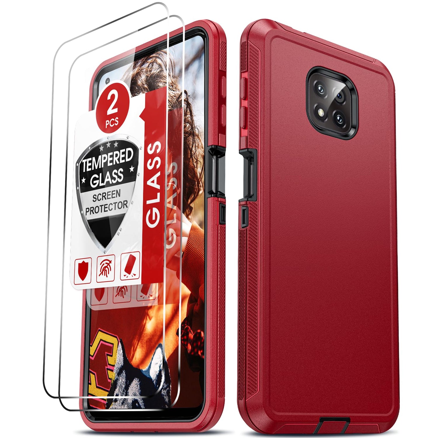 LeYi for Moto G-Power-2025 Case 5G:【NOT FIT G 5G 2025】 Motorola G Power 2025 Case with Tempered Glass Screen Protector, 3 in 1 Rugged Cover, Military Grade Shockproof Cell Phone Funda, Teal
