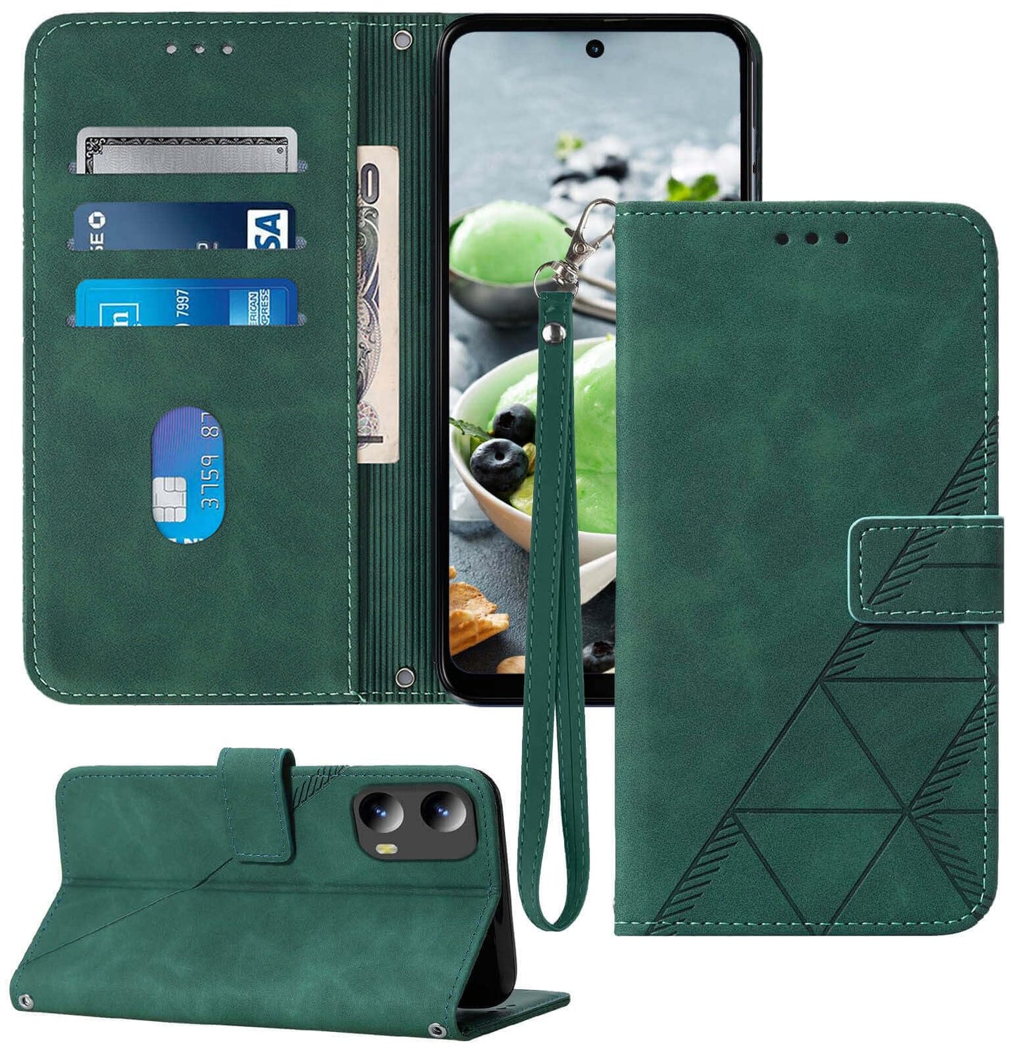 for Moto G Power 5G 2024 Case Wallet, Card Holder Slots, Wrist Strap, TPU Interior Protective, Stand PU Leather Flip Cover for Moto G Power 5G 2024 (Black)