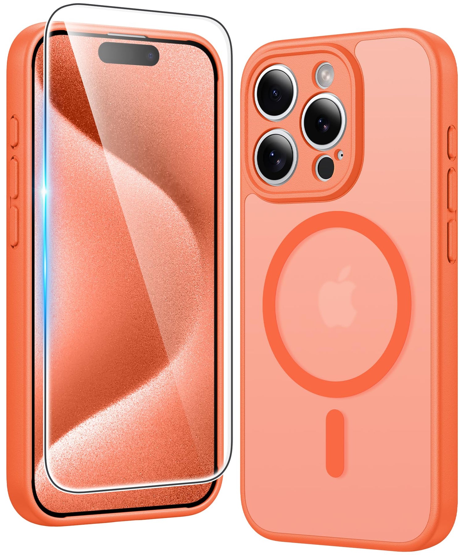 FNTCASE for iPhone 17 Case Clear: Magnetic Phone Cases with Screen Protector Drop Proof Compatible with Magsafe Slim Anti Yellowing Rugged Shockproof Protective Transparent Cell Cover (A-Clear)