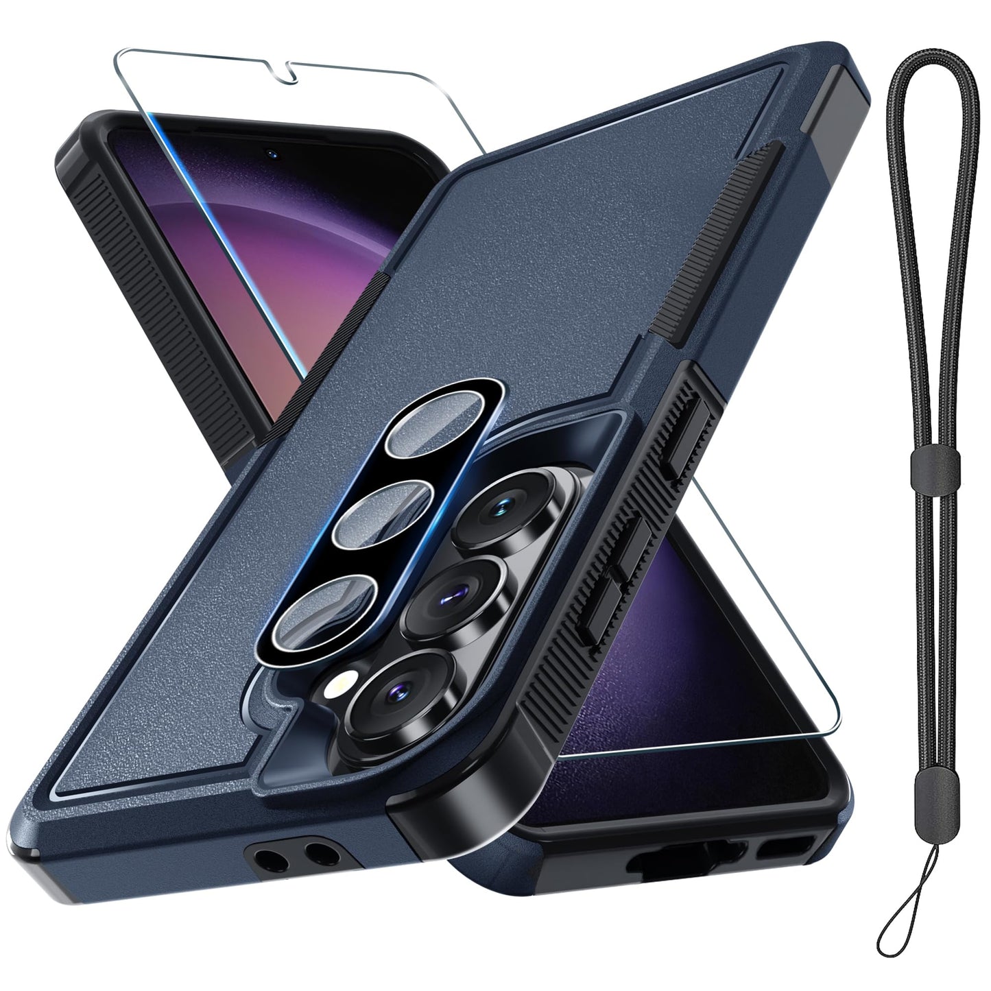 Case for Samsung Galaxy A17 5G Phone Cover with Screen Protector+Camera Lens Cover,Military Grade Heavy Duty Shockproof PhoneCase with Wrist Lanyard Strap for Sam A17,Mint Green