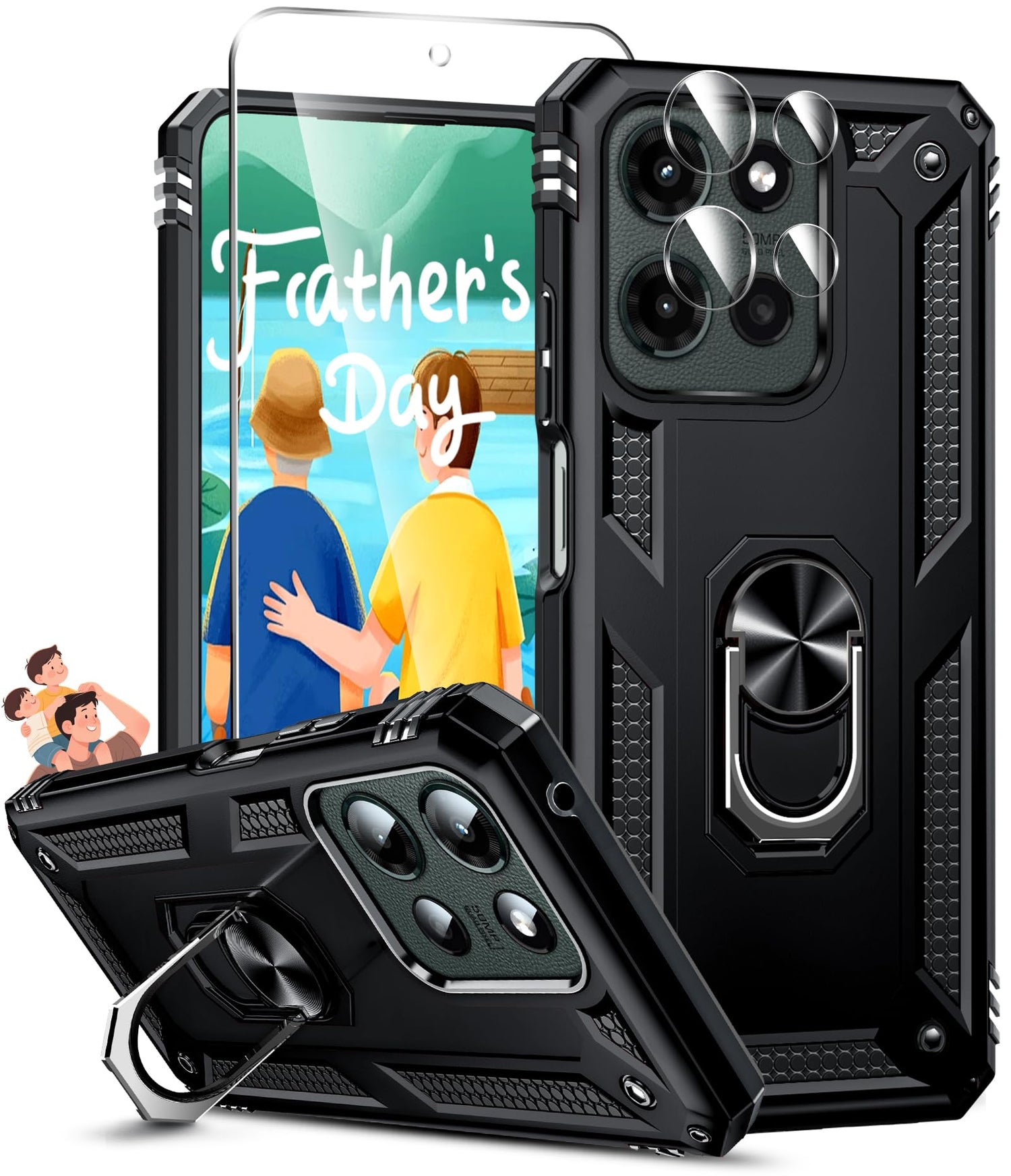 LeYi for Motorola Moto G Stylus 2025-Case: 【𝐍𝐨𝐭 𝐅𝐢𝐭 𝐌𝐨𝐭𝐨 𝐆 𝟐𝟎𝟐𝟓】Moto G Stylus 2026 Case 5G, Slide Camera Cover Screen Protector, Tough Armor Android Unlocked Phone Magnetic Stand, Black