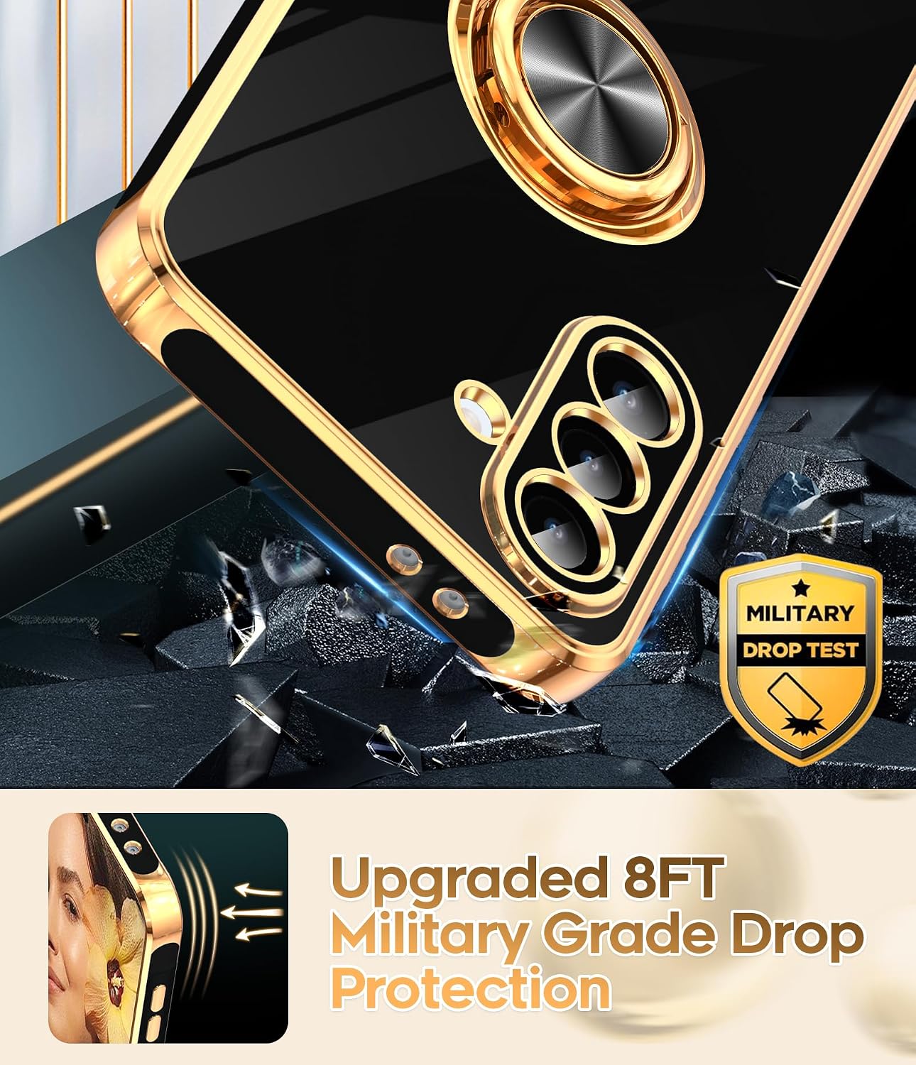 LeYi for Galaxy A37 5G Phone Case with 360°Rotatable Magnetic Kickstand