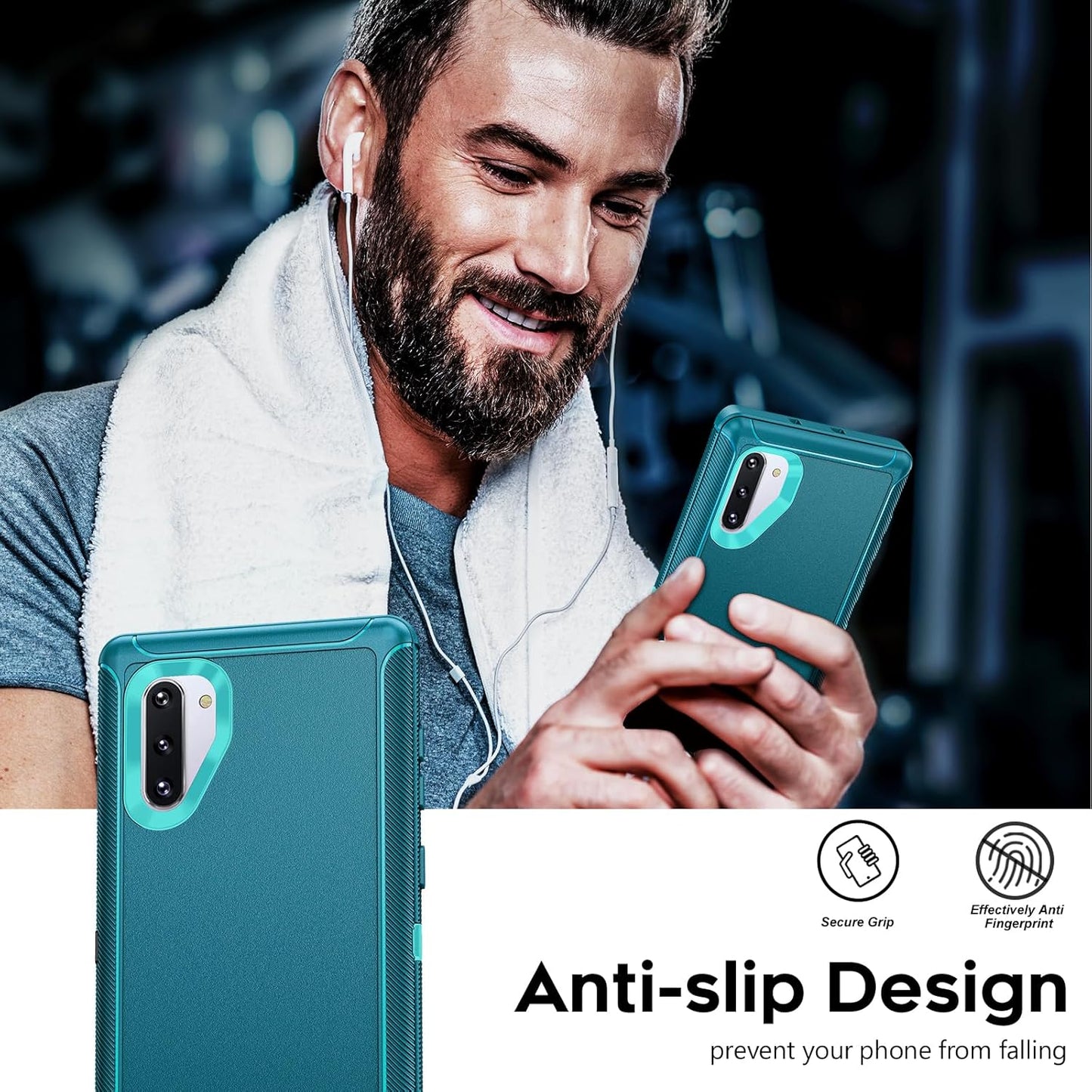 LeYi Compatible for Galaxy Note 10 Case[Not for Plus/+], Upgrade 3-in-1 Full Body Shockproof Rubber Outer Cover Heavy Duty Tough Rugged Dustproof Defender Protection Case for Samsung Note 10 (Teal)