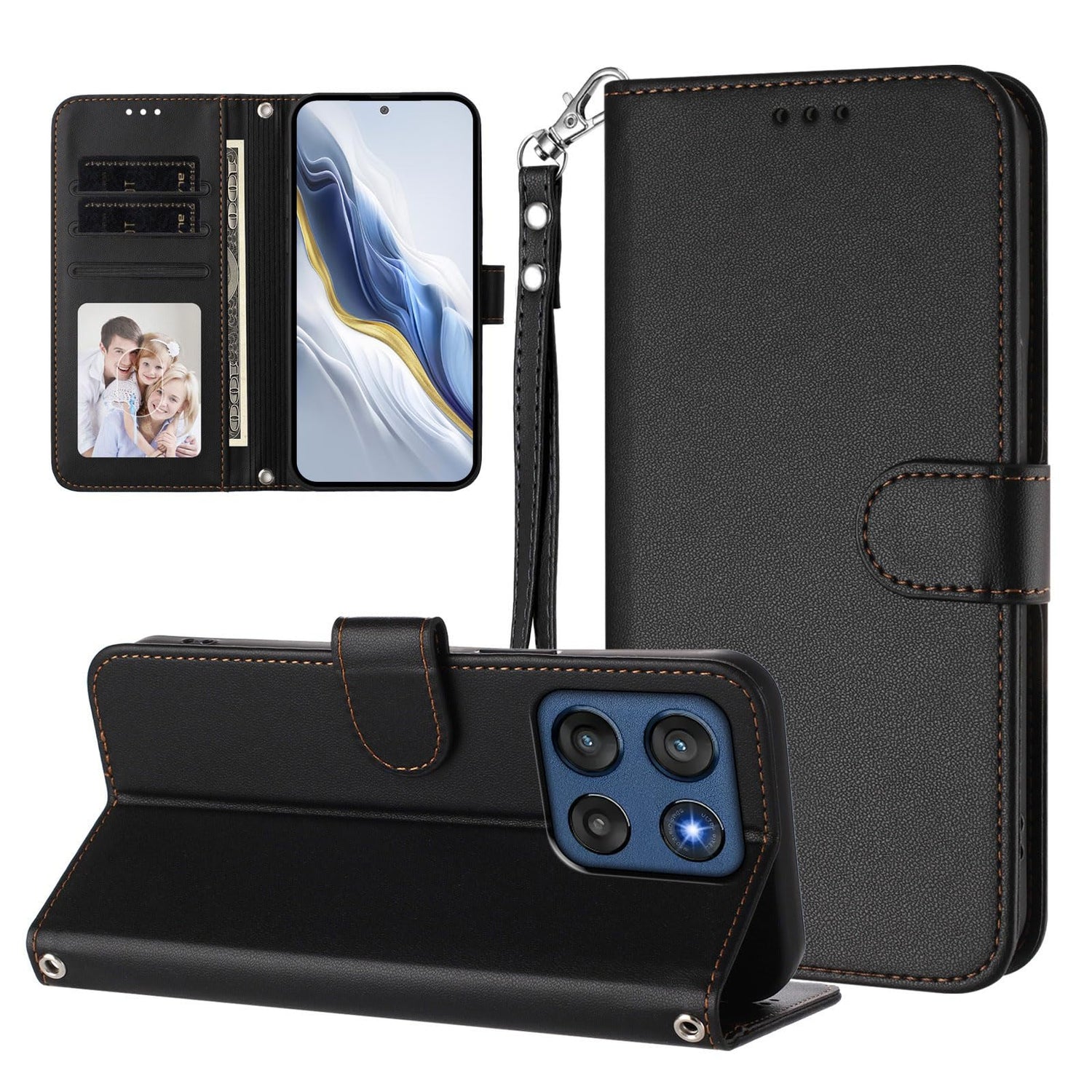 Wallet Case for Moto G Stylus 5G (2026/2025), with Card Holder | Cash Pocket | Wrist Stap | Wireless Charging | Kickstand | Magnetic Closure, Dark Purple