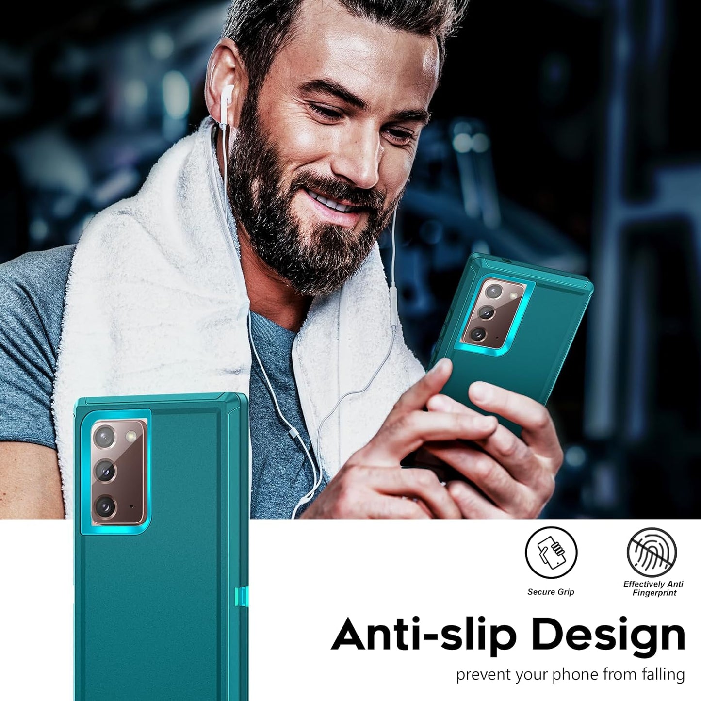 LeYi Compatible for Samsung Galaxy Note-20 Case[𝐍𝐨𝐭 𝐅𝐢𝐭 Note 20 Ultra]: Samsung Note 20 Case, Military Grade Protection, 3 in 1 Full Body Shockproof Drop Cell Phone Cover Funda Note20, Teal Blue