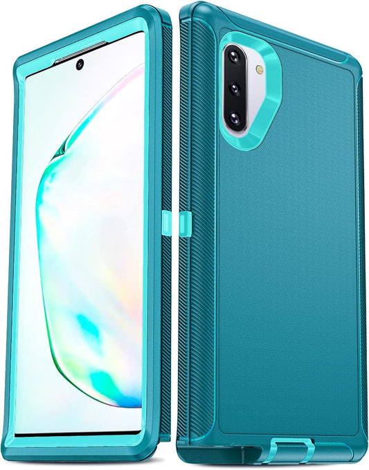 LeYi Compatible for Galaxy Note 10 Case[Not for Plus/+], Upgrade 3-in-1 Full Body Shockproof Rubber Outer Cover Heavy Duty Tough Rugged Dustproof Defender Protection Case for Samsung Note 10 (Teal)