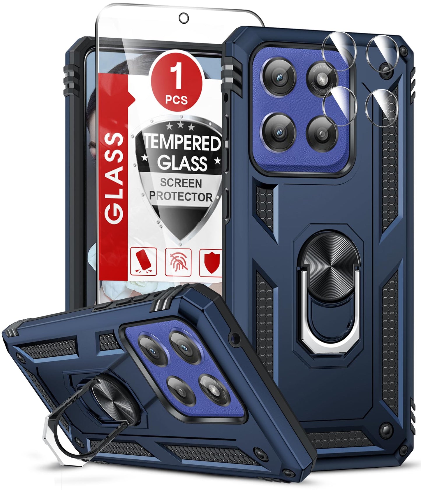 LeYi for Motorola Moto G Stylus 2025-Case: 【𝐍𝐨𝐭 𝐅𝐢𝐭 𝐌𝐨𝐭𝐨 𝐆 𝟐𝟎𝟐𝟓】Moto G Stylus 2026 Case 5G, Slide Camera Cover Screen Protector, Tough Armor Android Unlocked Phone Magnetic Stand, Black