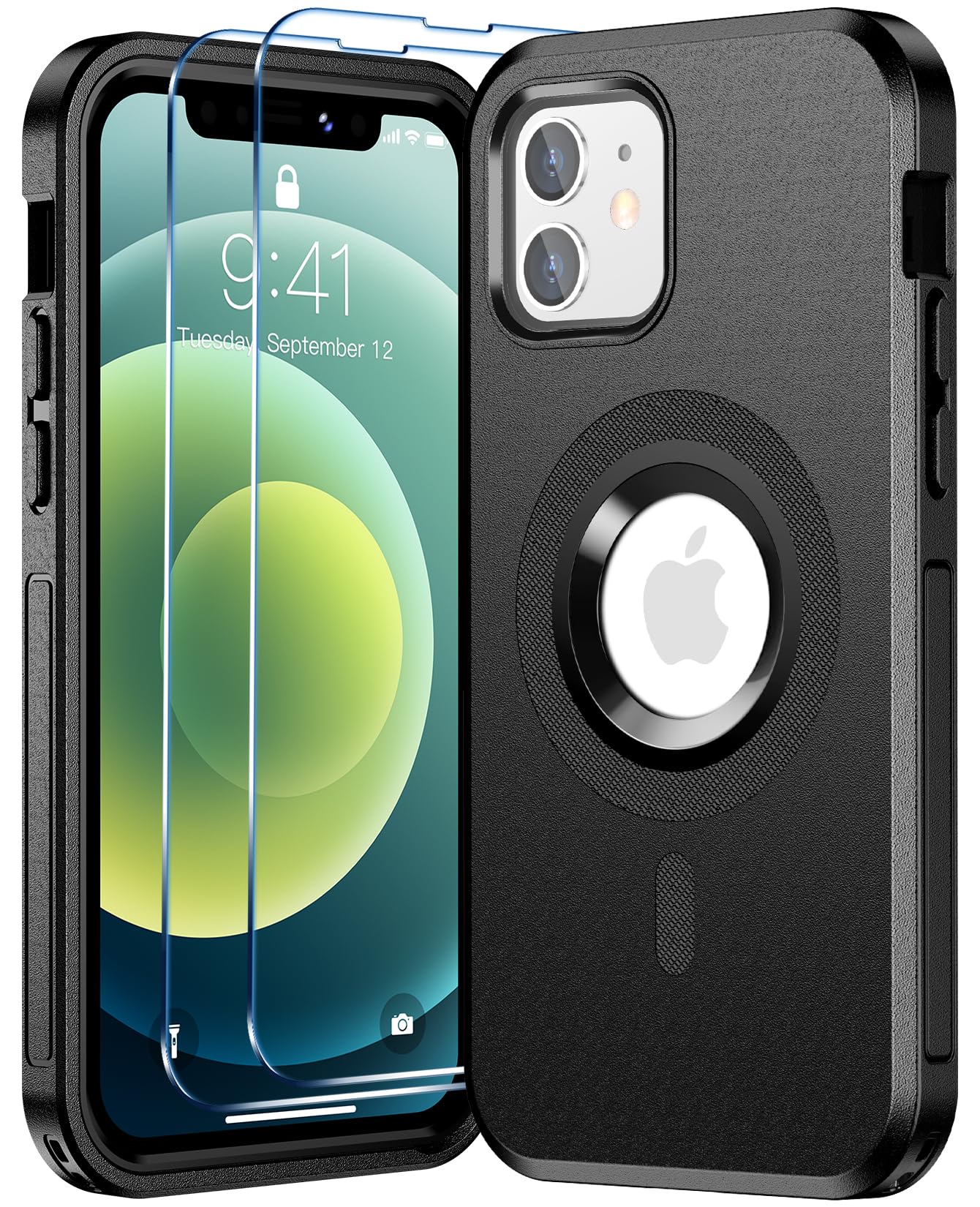 Designed for Magnetic Samsung Galaxy S24 Case,[Compatible with MagSafe] [Military Grade Drop Protection] Slim Translucent Matte Shockproof with Anti-Fingerprint Phone Case-Black